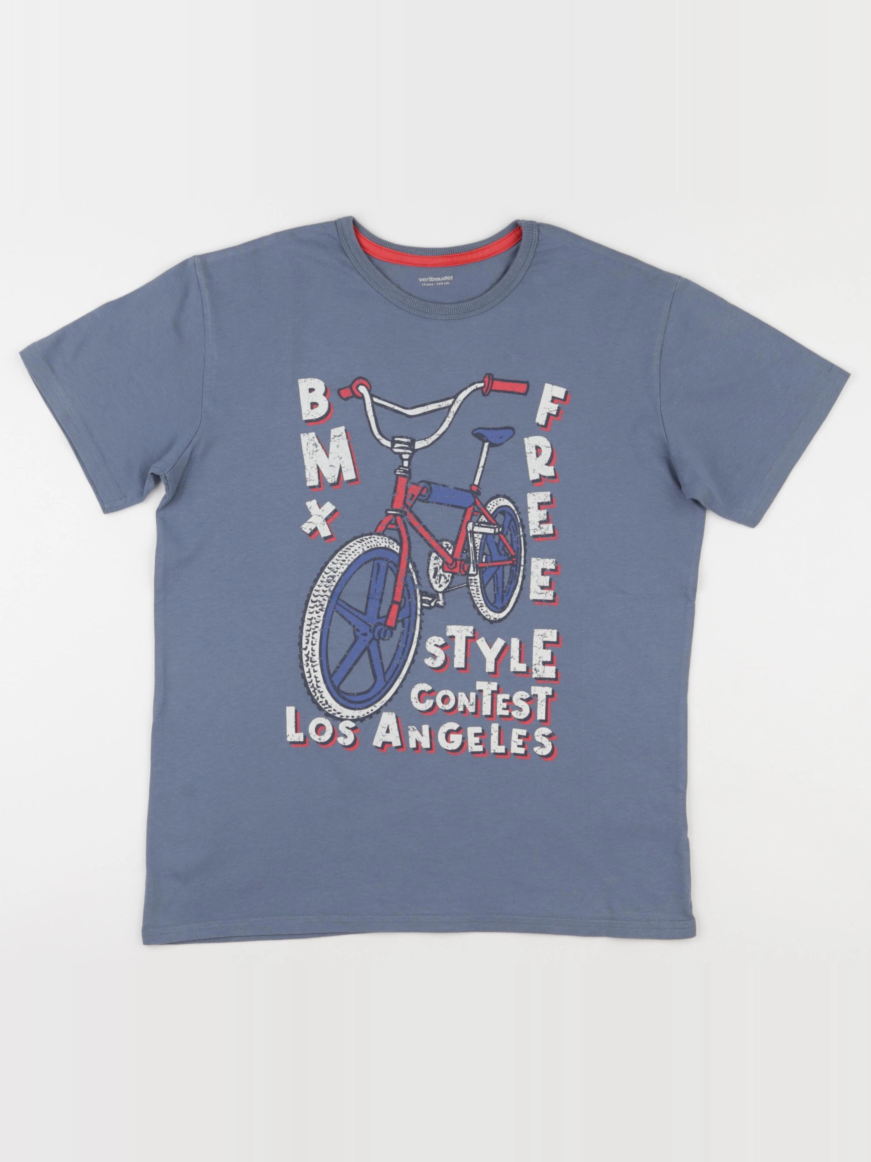 Vertbaudet - tee-shirt bleu - 14 ans