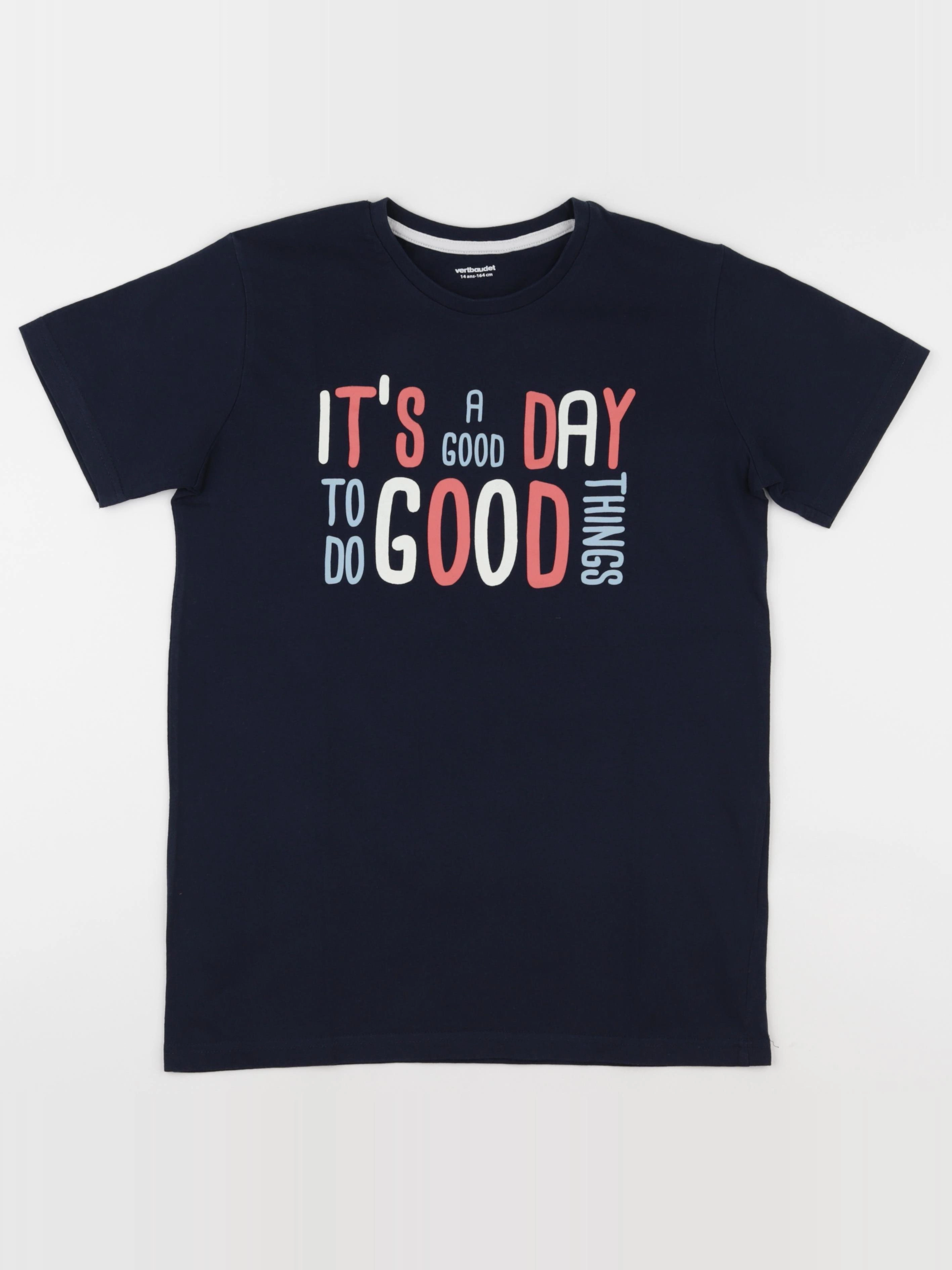 Vertbaudet - tee-shirt bleu - 14 ans
