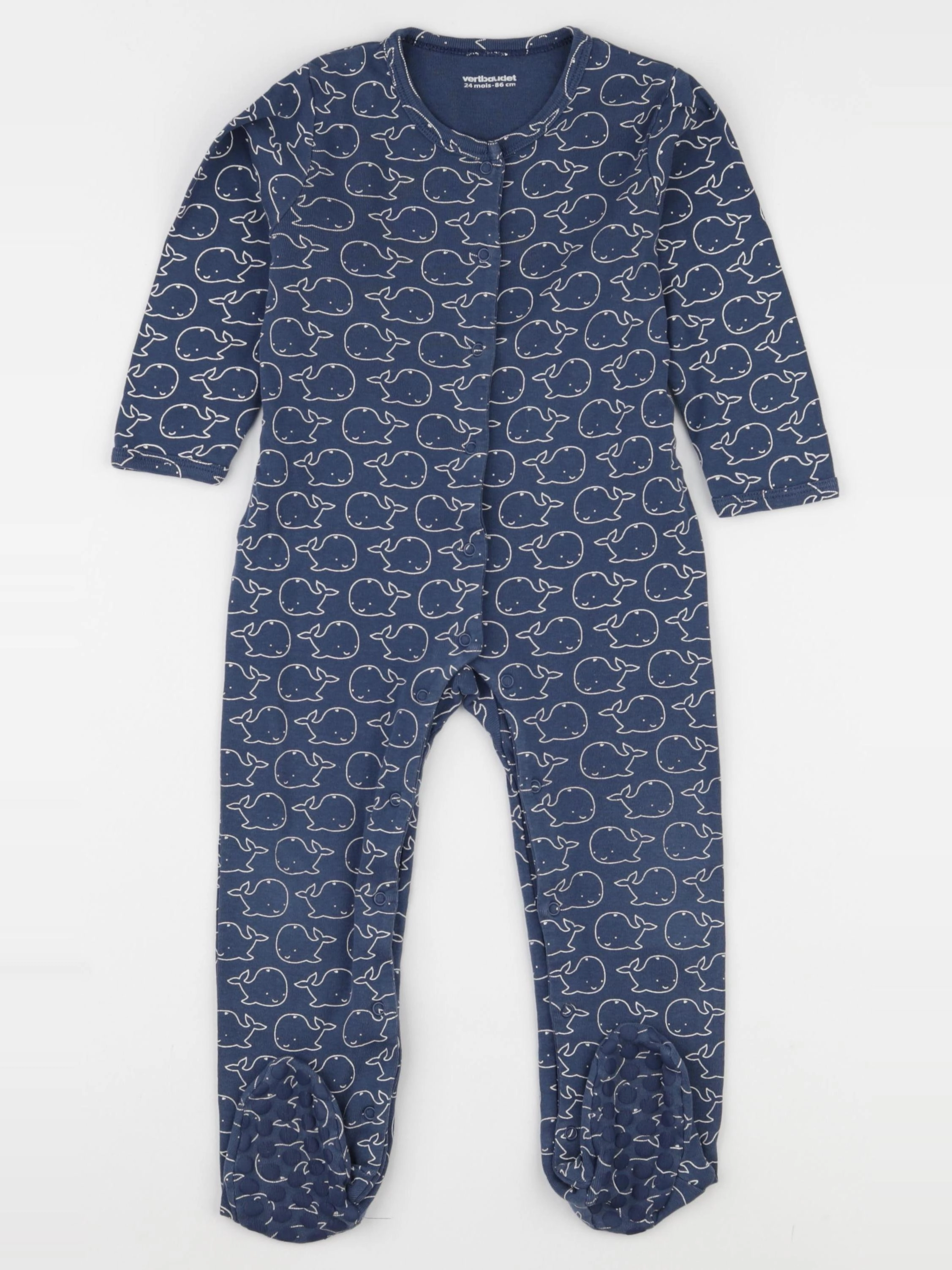 Vertbaudet - pyjama coton bleu - 24 mois