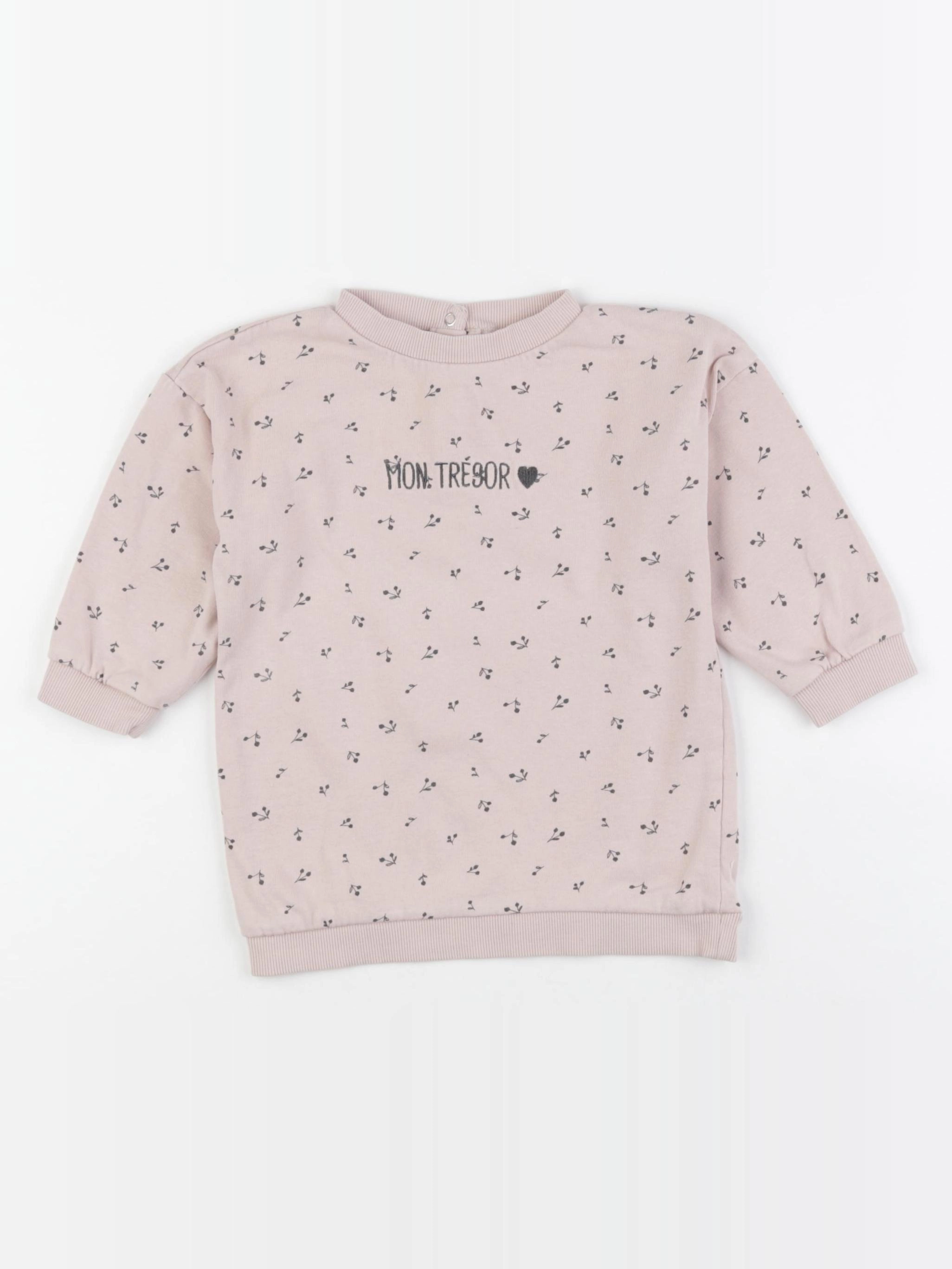 Vertbaudet - sweat rose - 2 ans