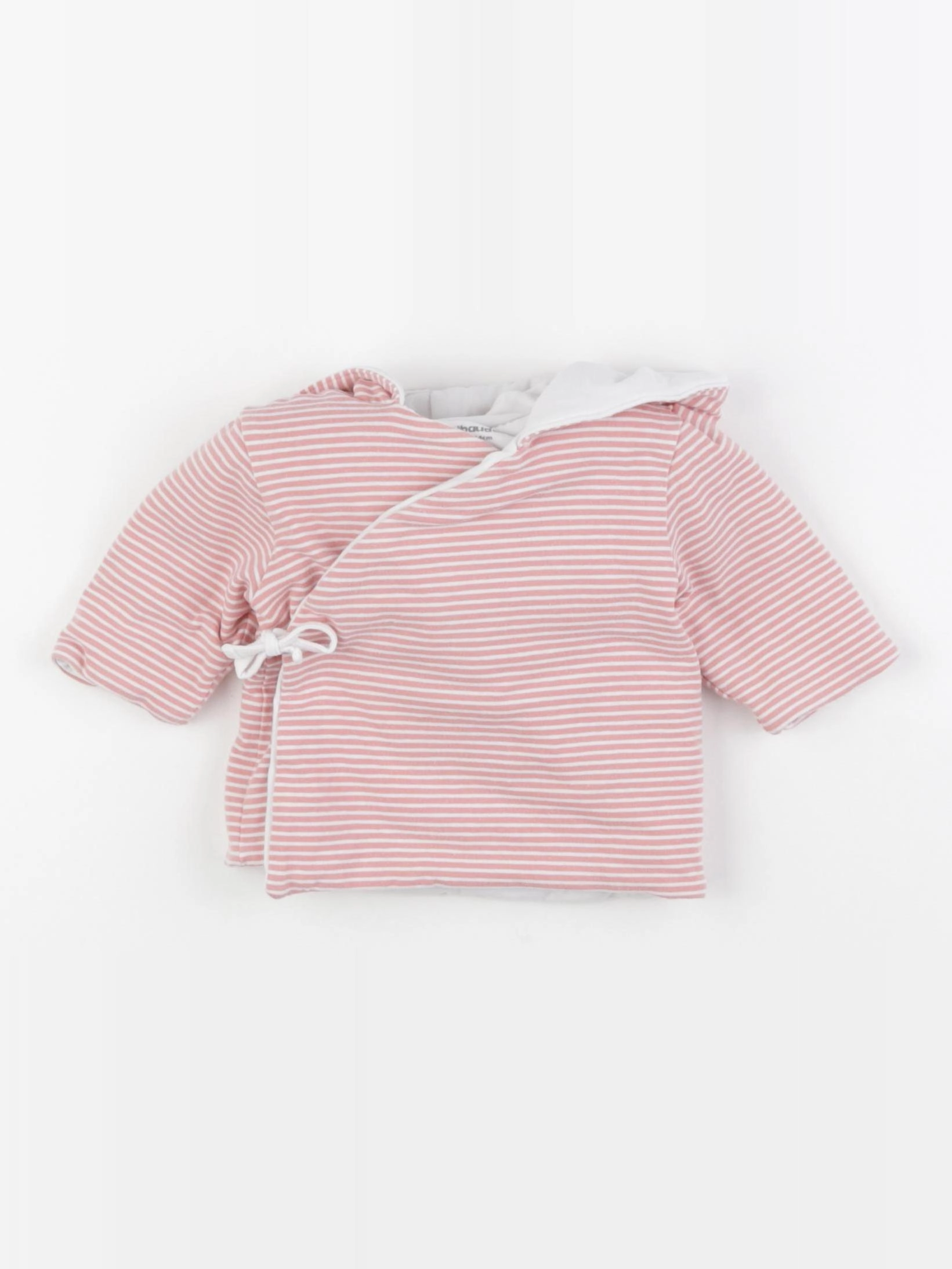 Vertbaudet - sweat rose, blanc - 1 mois