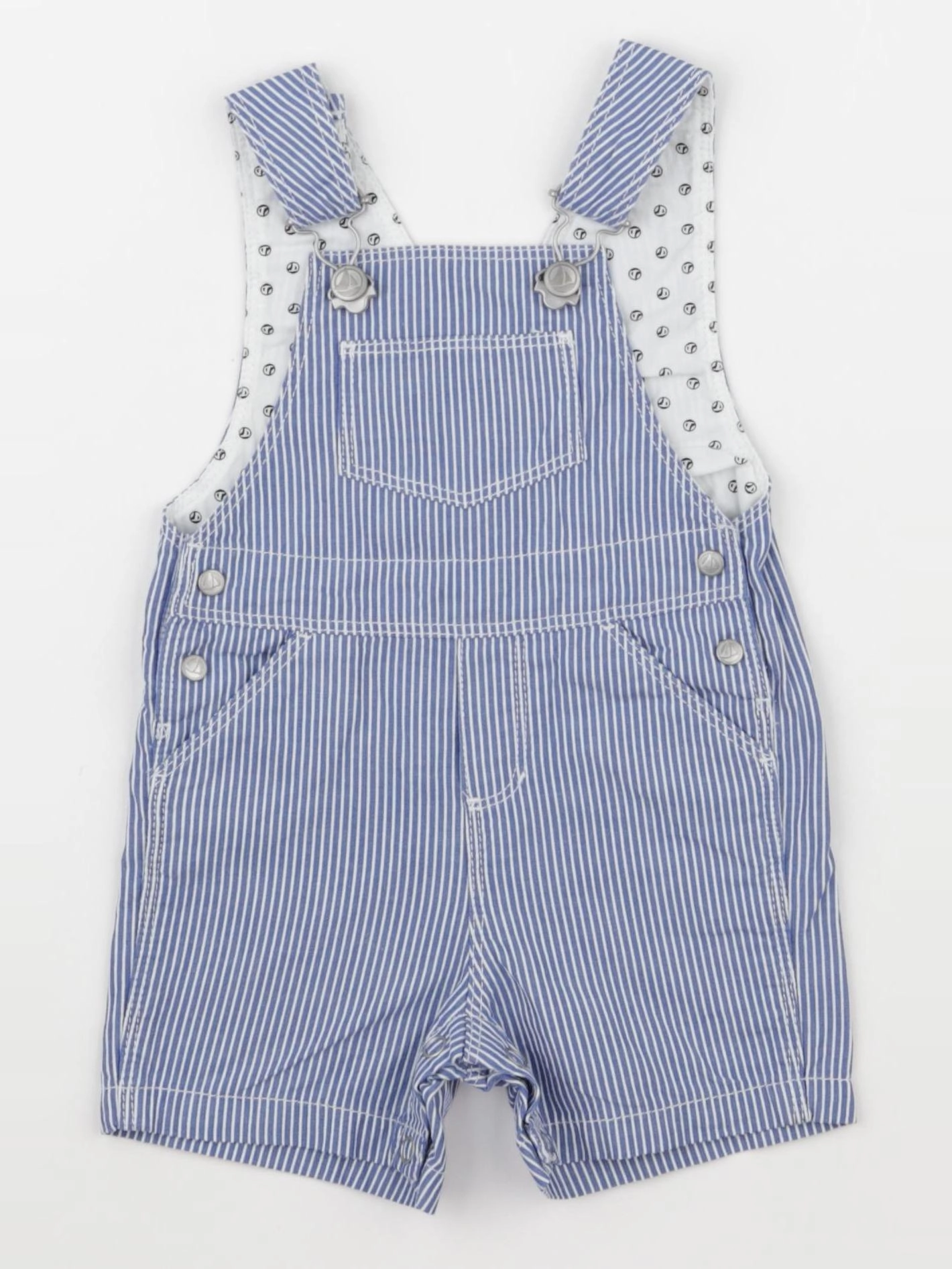 Petit Bateau - salopette blanc, bleu - 3 mois