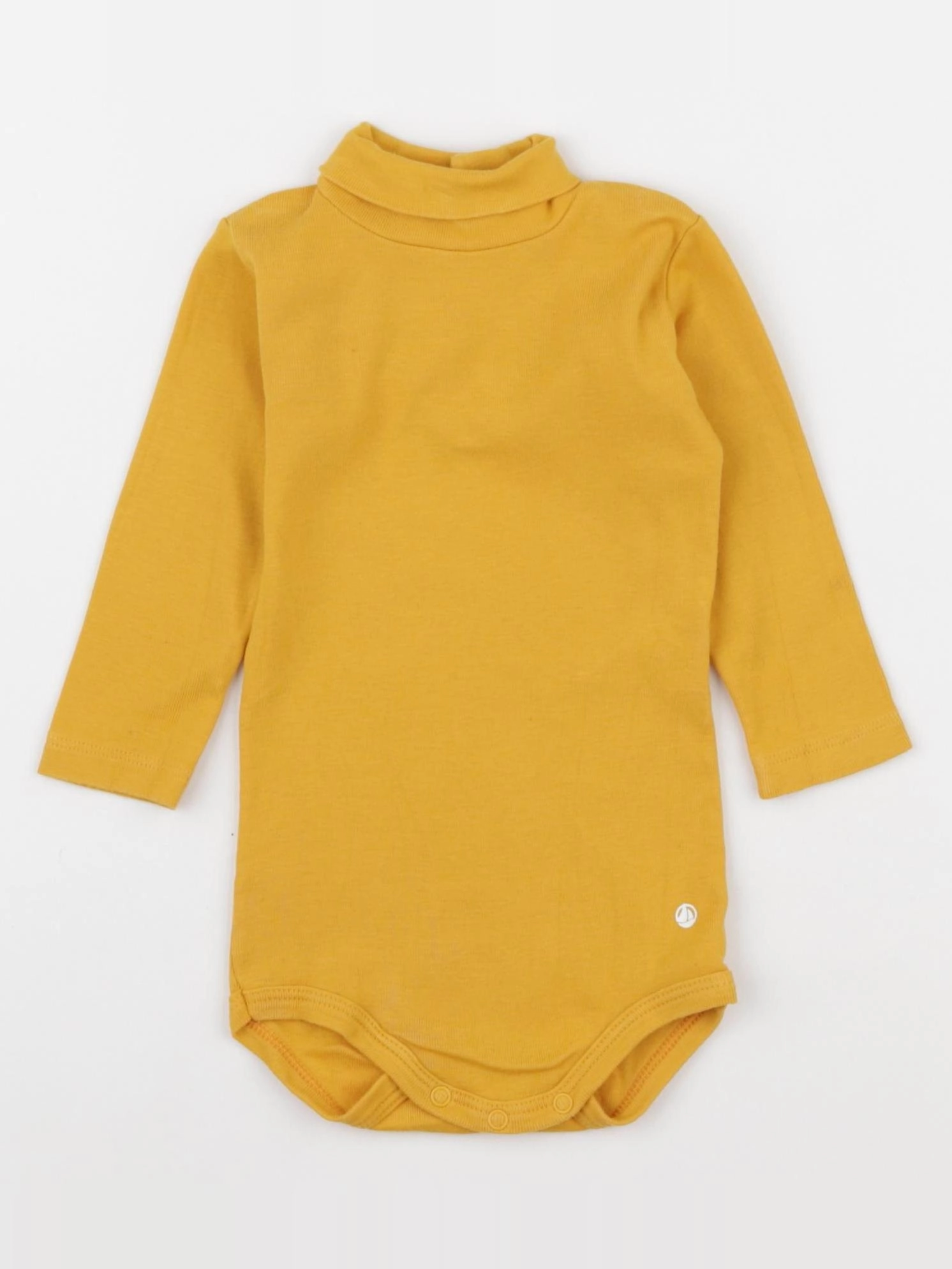 Petit Bateau - body à col jaune - 6 mois