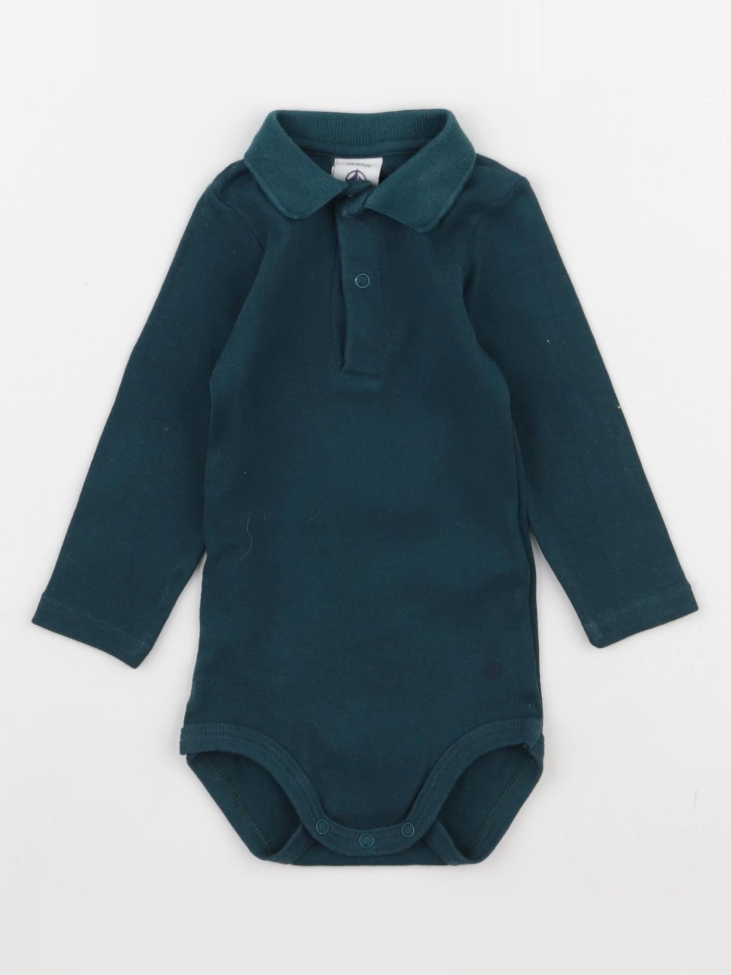 Petit Bateau - body à col vert - 6 mois
