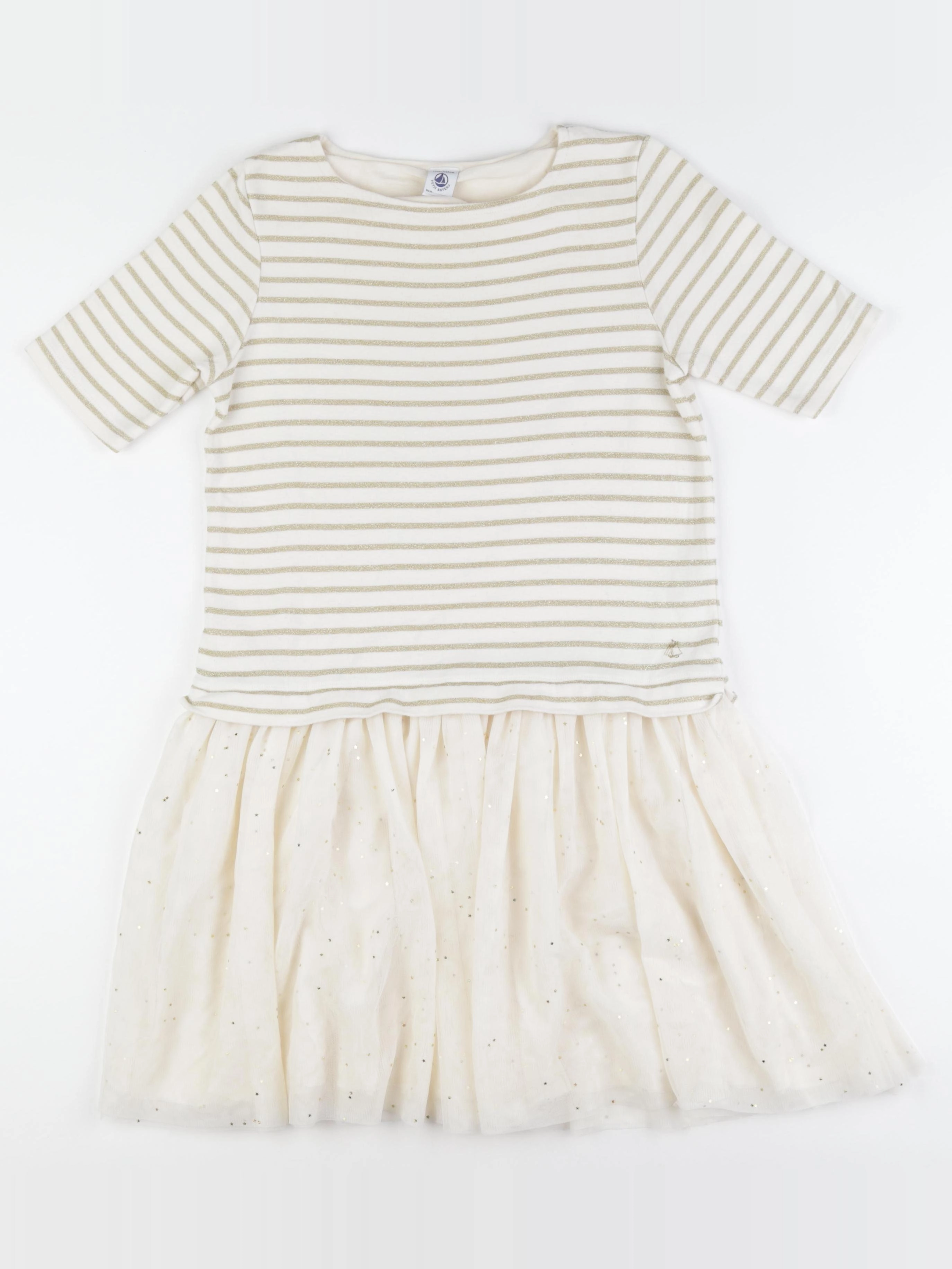 Petit Bateau - robe beige, or - 12 ans