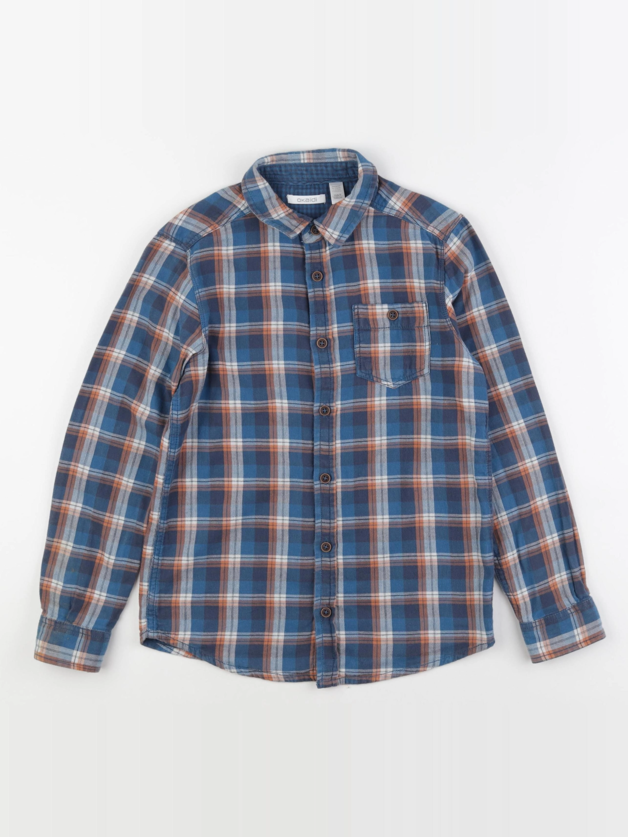 Okaidi - chemise bleu, orange - 10 ans
