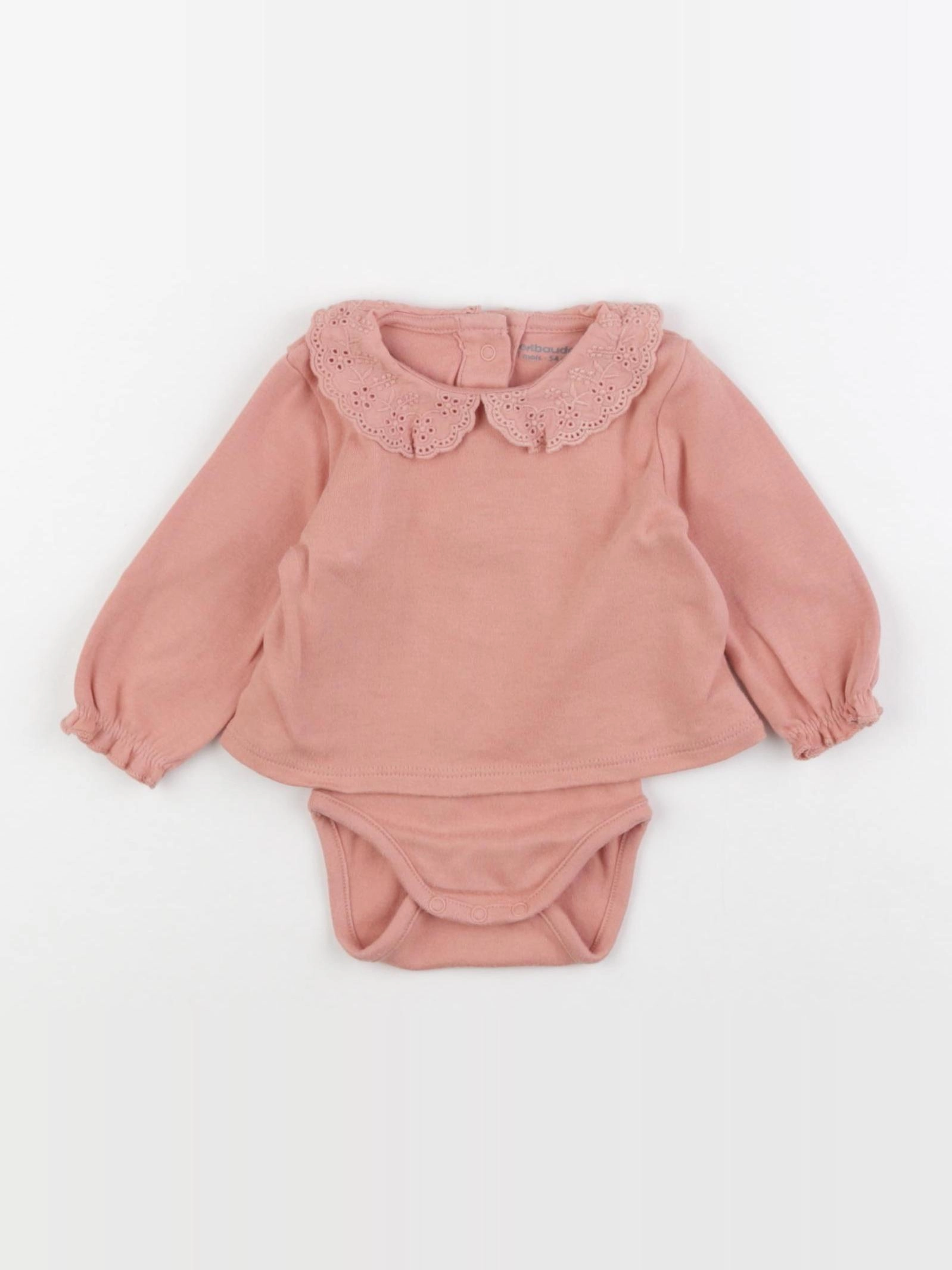 Vertbaudet - body tee-shirt rose - 1 mois