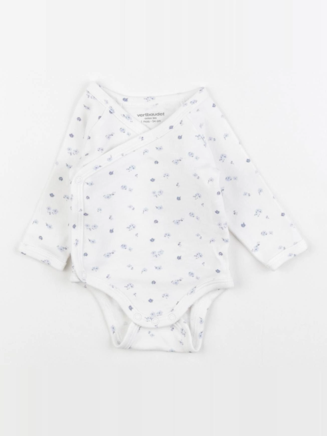 Vertbaudet - body bleu, blanc - 1 mois