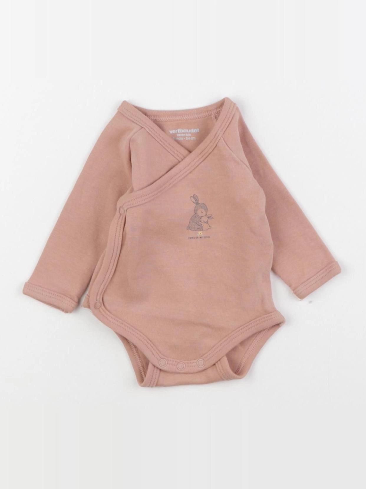 Vertbaudet - body rose - 1 mois