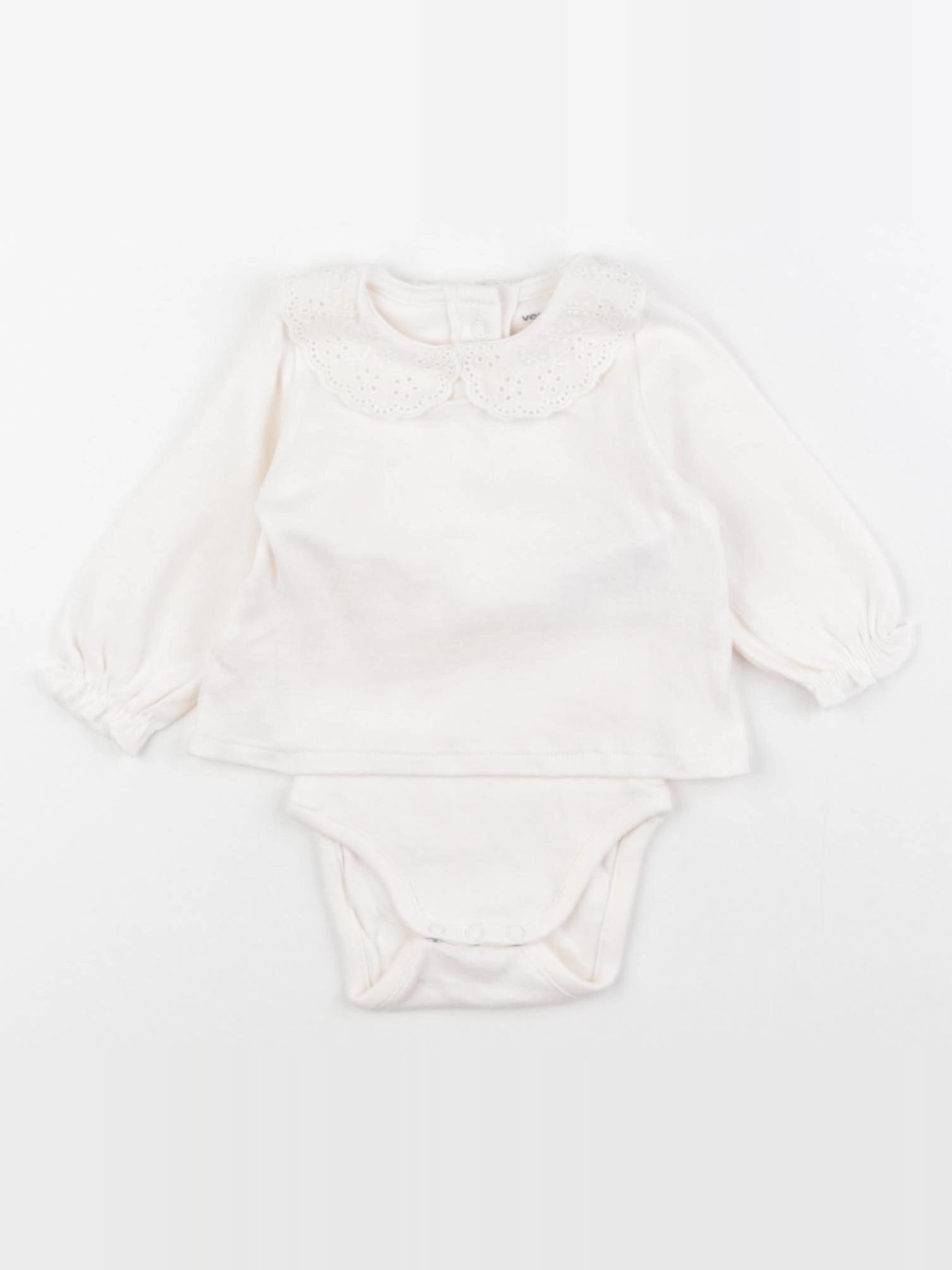 Vertbaudet - body tee-shirt blanc - 1 mois