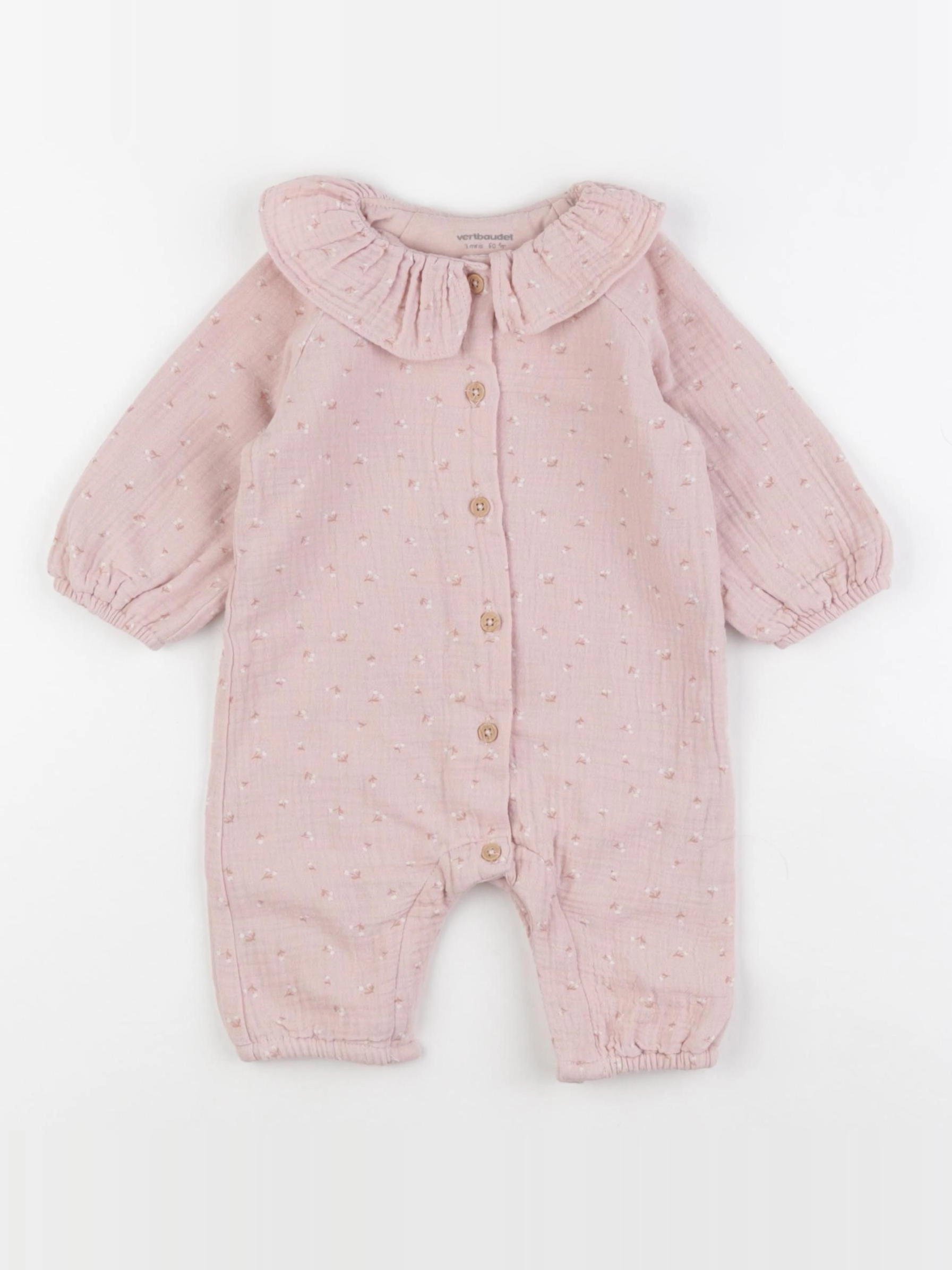 Vertbaudet - combinaison rose - 3 mois