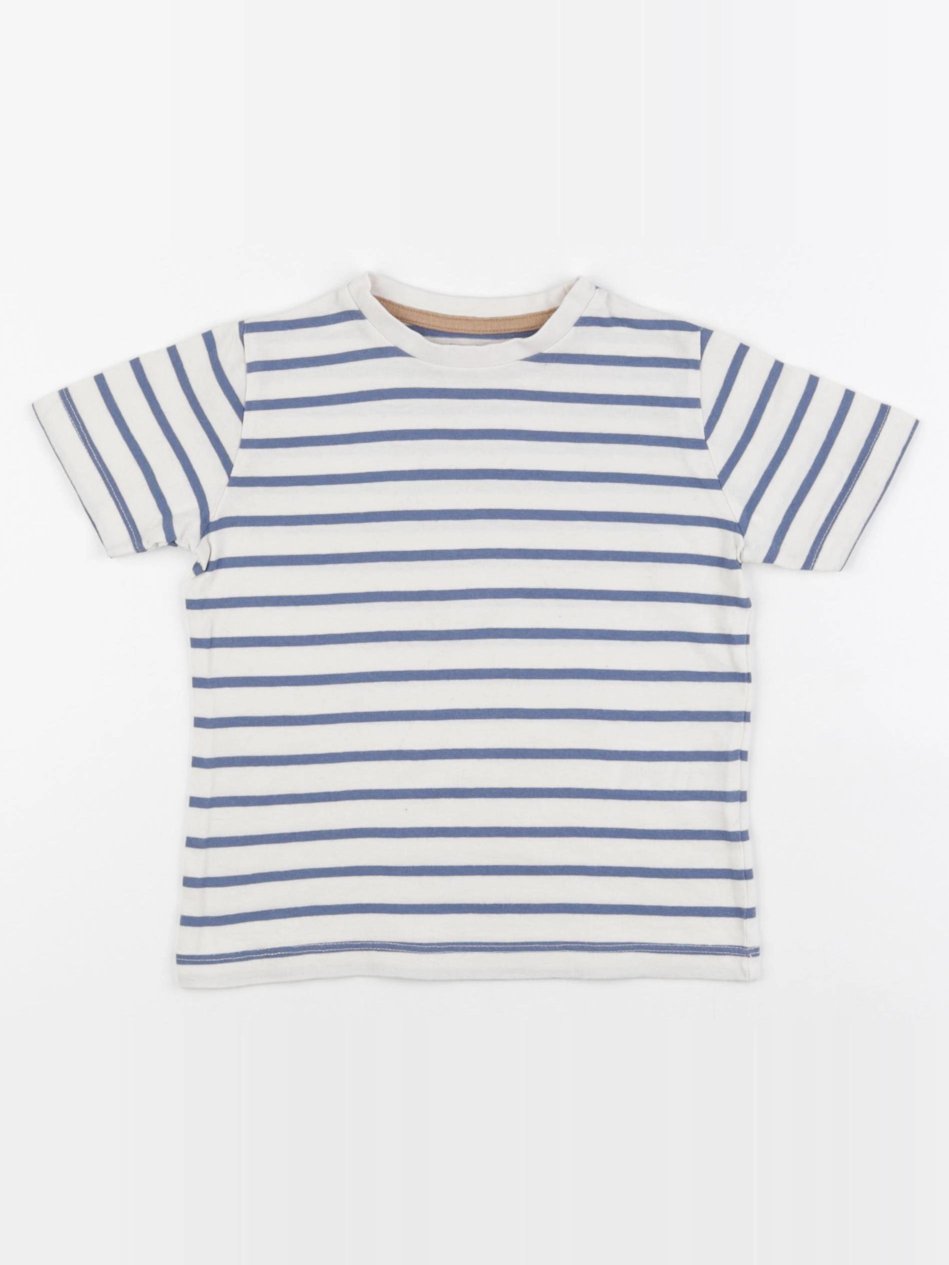 Vertbaudet - tee-shirt beige, bleu - 4 ans