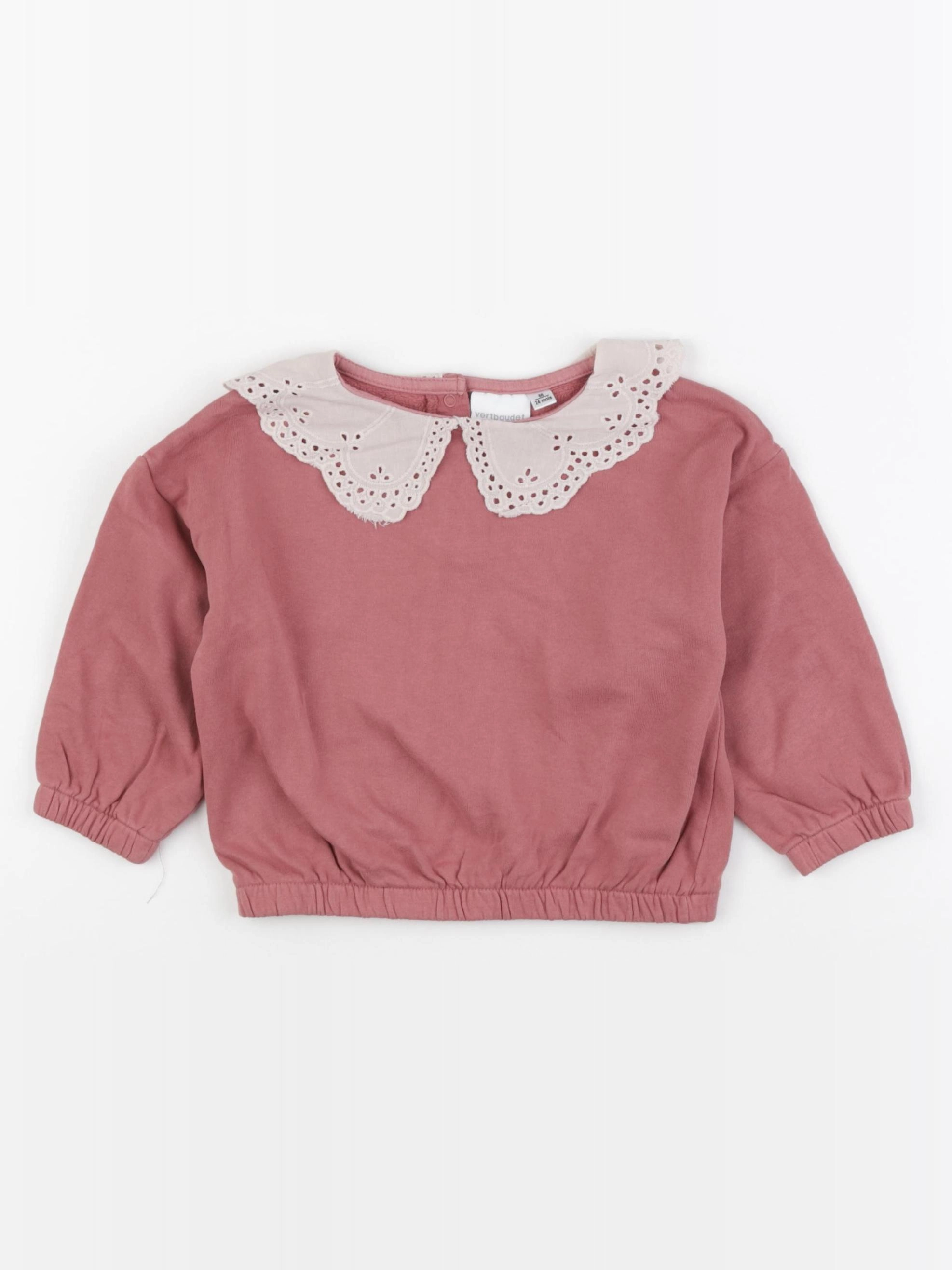 Vertbaudet - sweat rouge - 24 mois