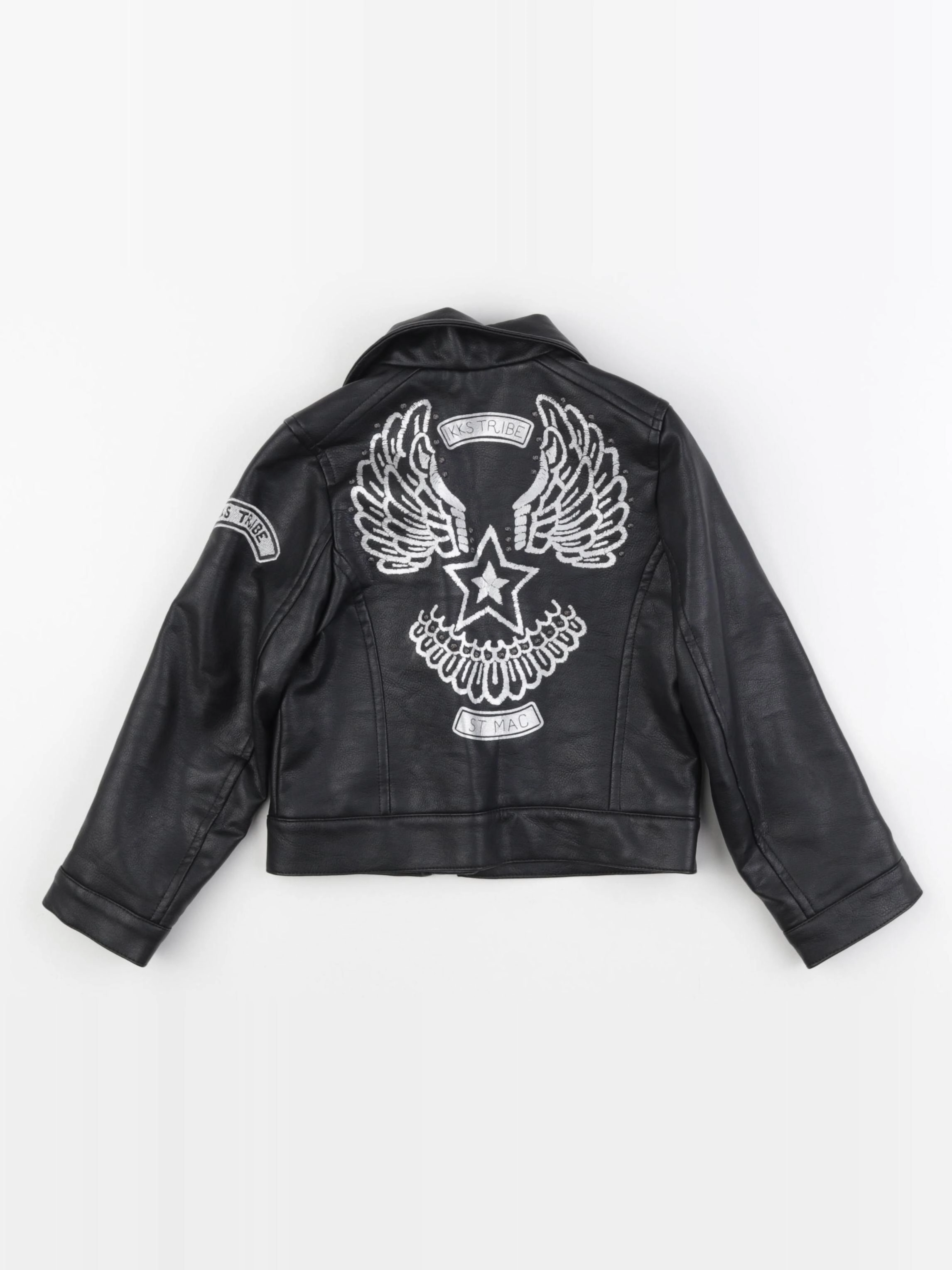 IKKS - veste simili cuir imprimé au dos noir - 3 ans