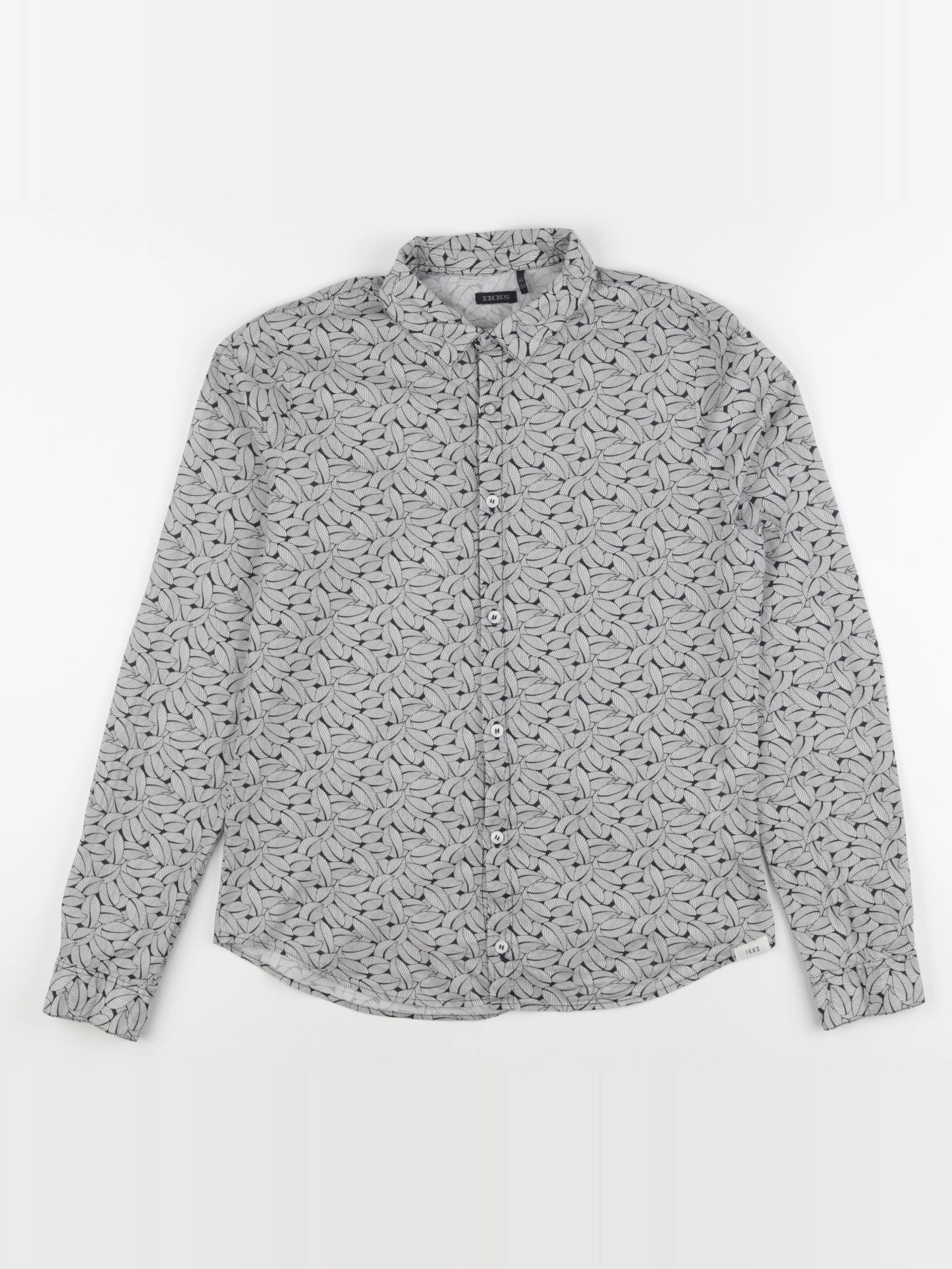 IKKS - chemise bleu, gris - 14 ans