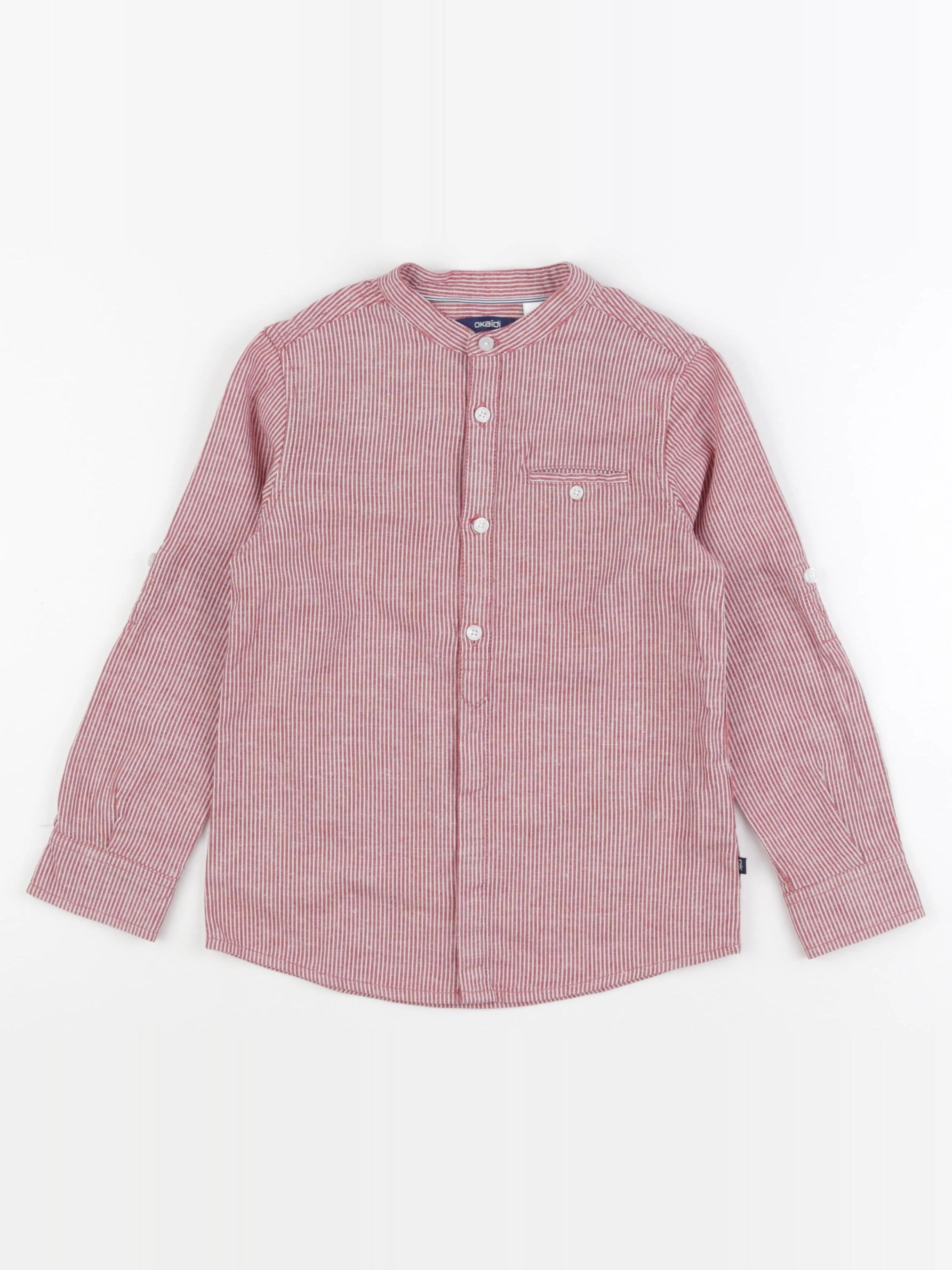 Okaidi - chemise blanc, rouge - 6 ans
