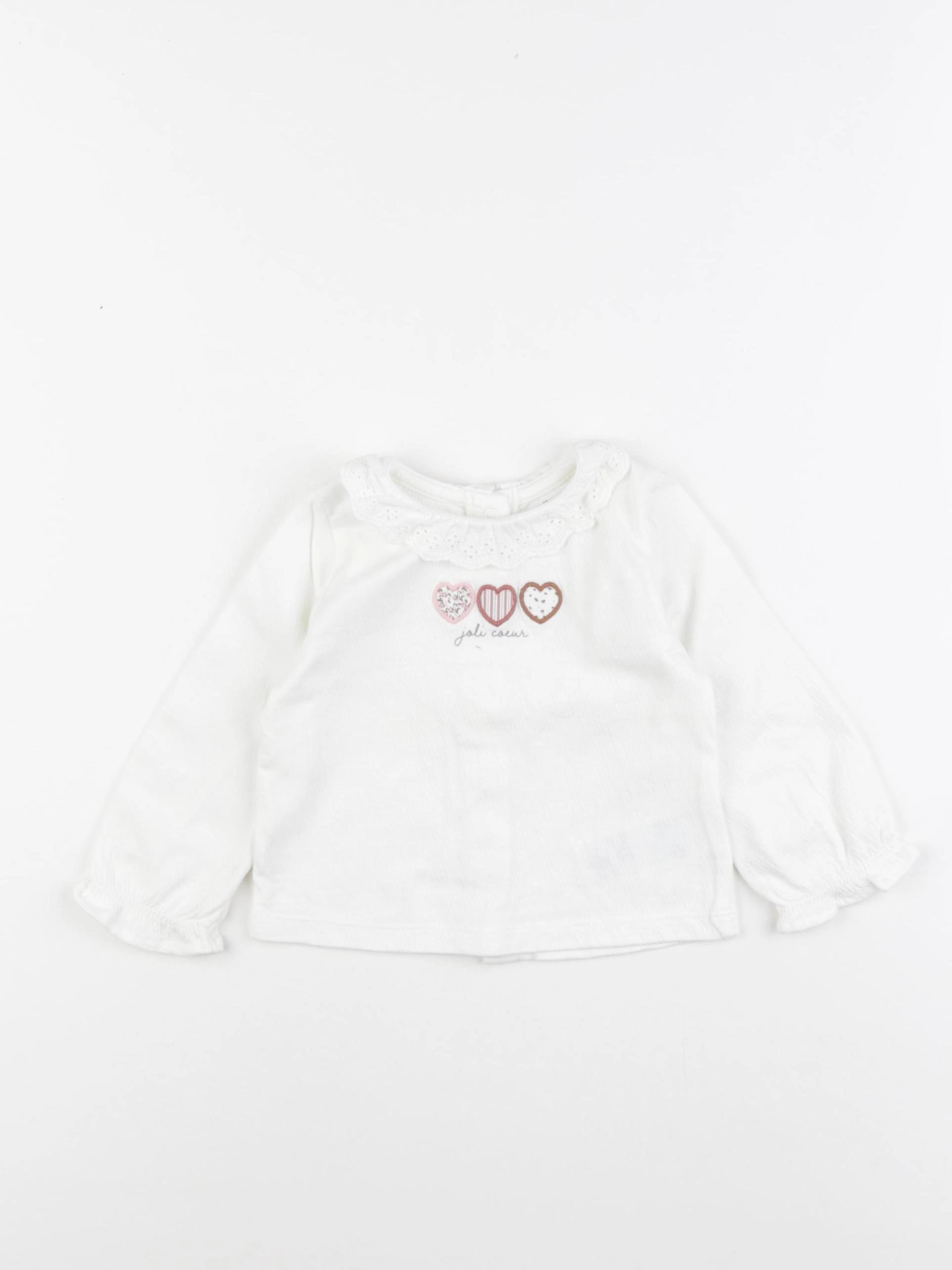 Vertbaudet - tee-shirt blanc - 9 mois