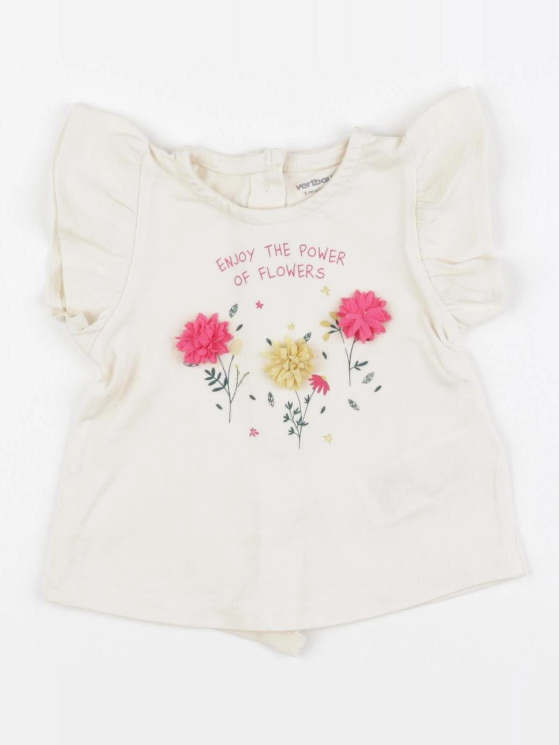 Vertbaudet - tee-shirt beige - 3 mois