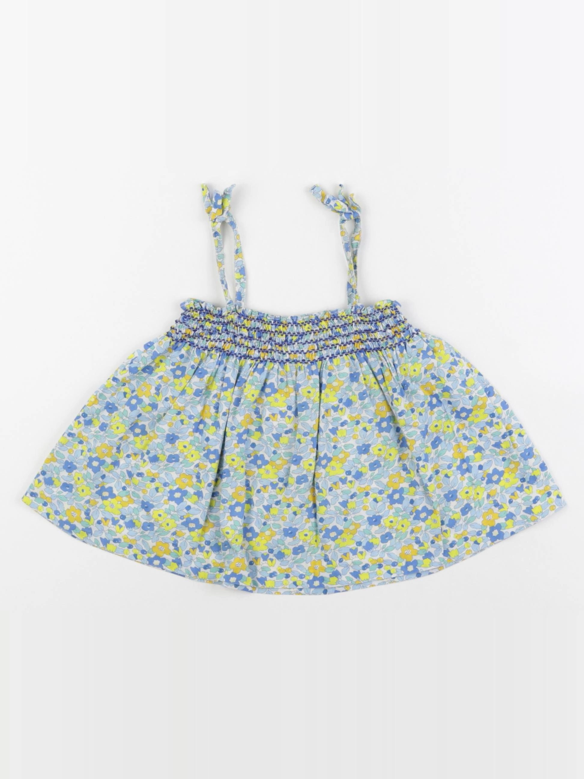 Jacadi - blouse liberty jaune, bleu - 3 ans