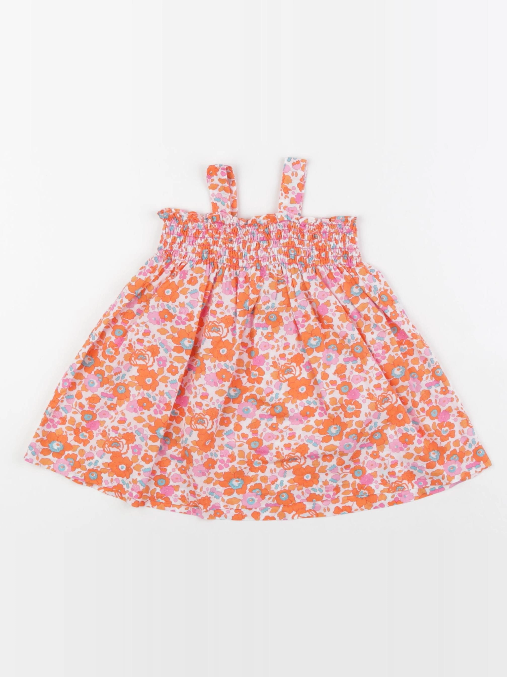 Jacadi - robe liberty orange - 12 mois