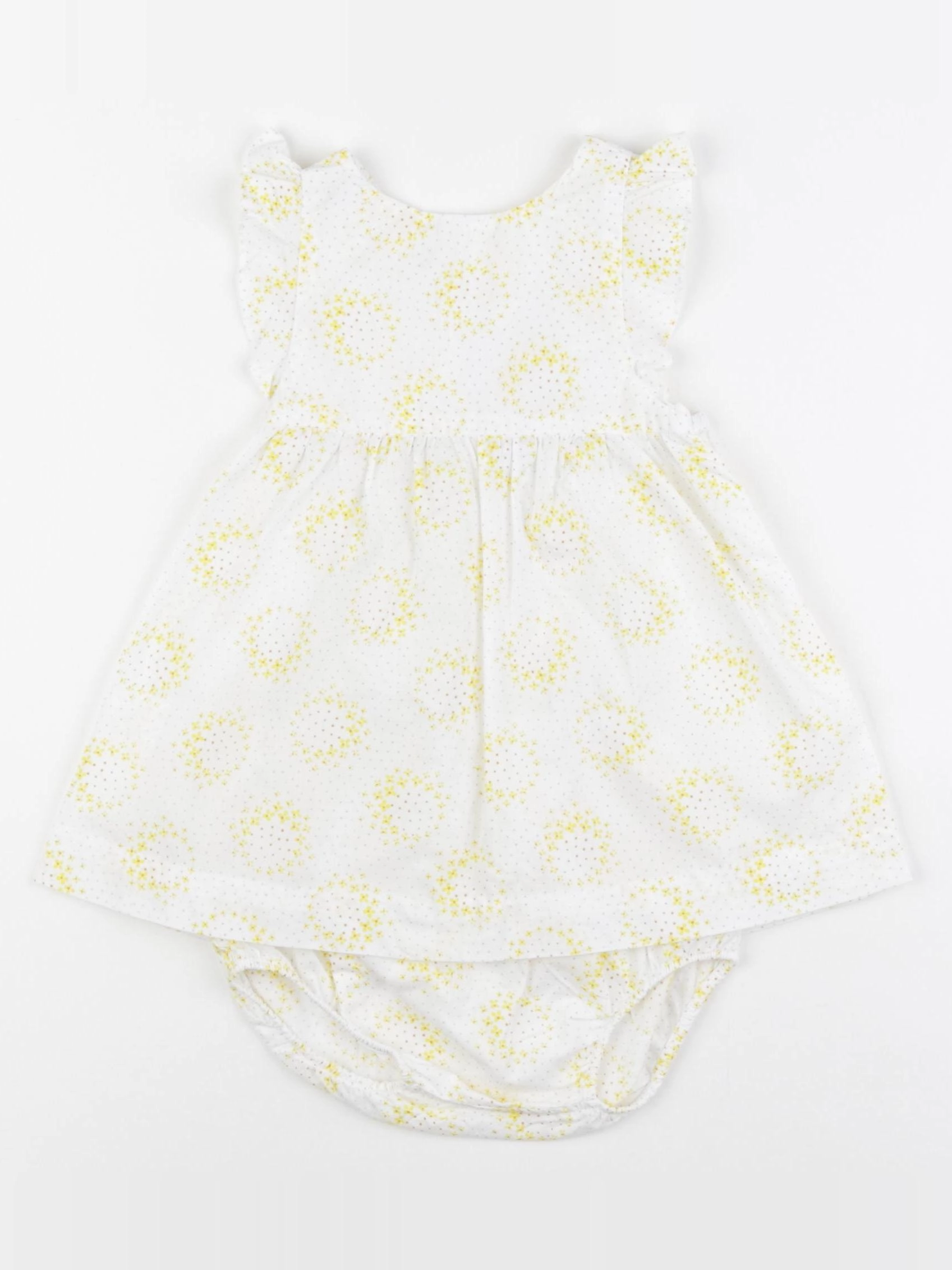 Jacadi - robe blanc, jaune - 12 mois