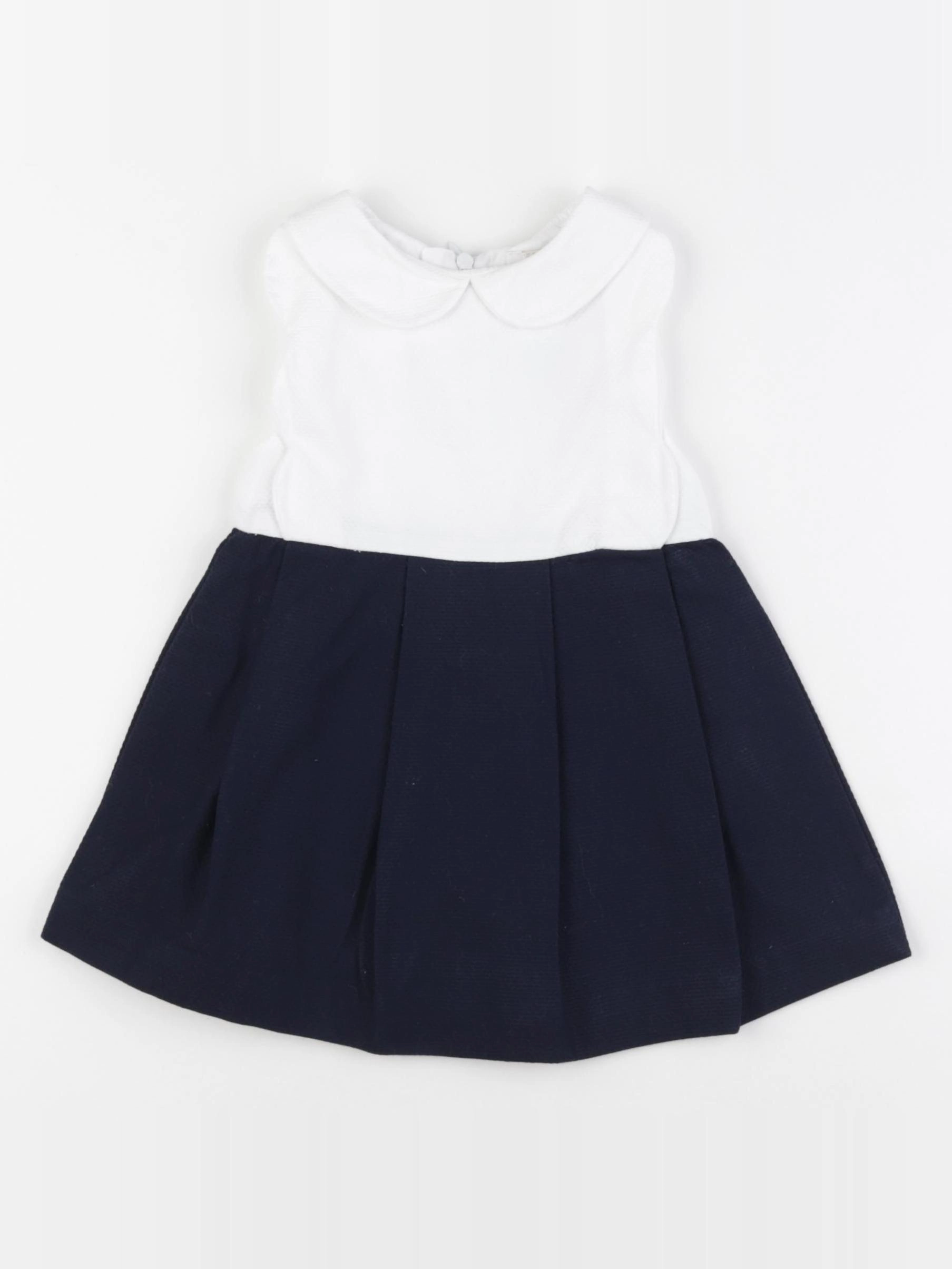 Jacadi - robe blanc, bleu - 18 mois