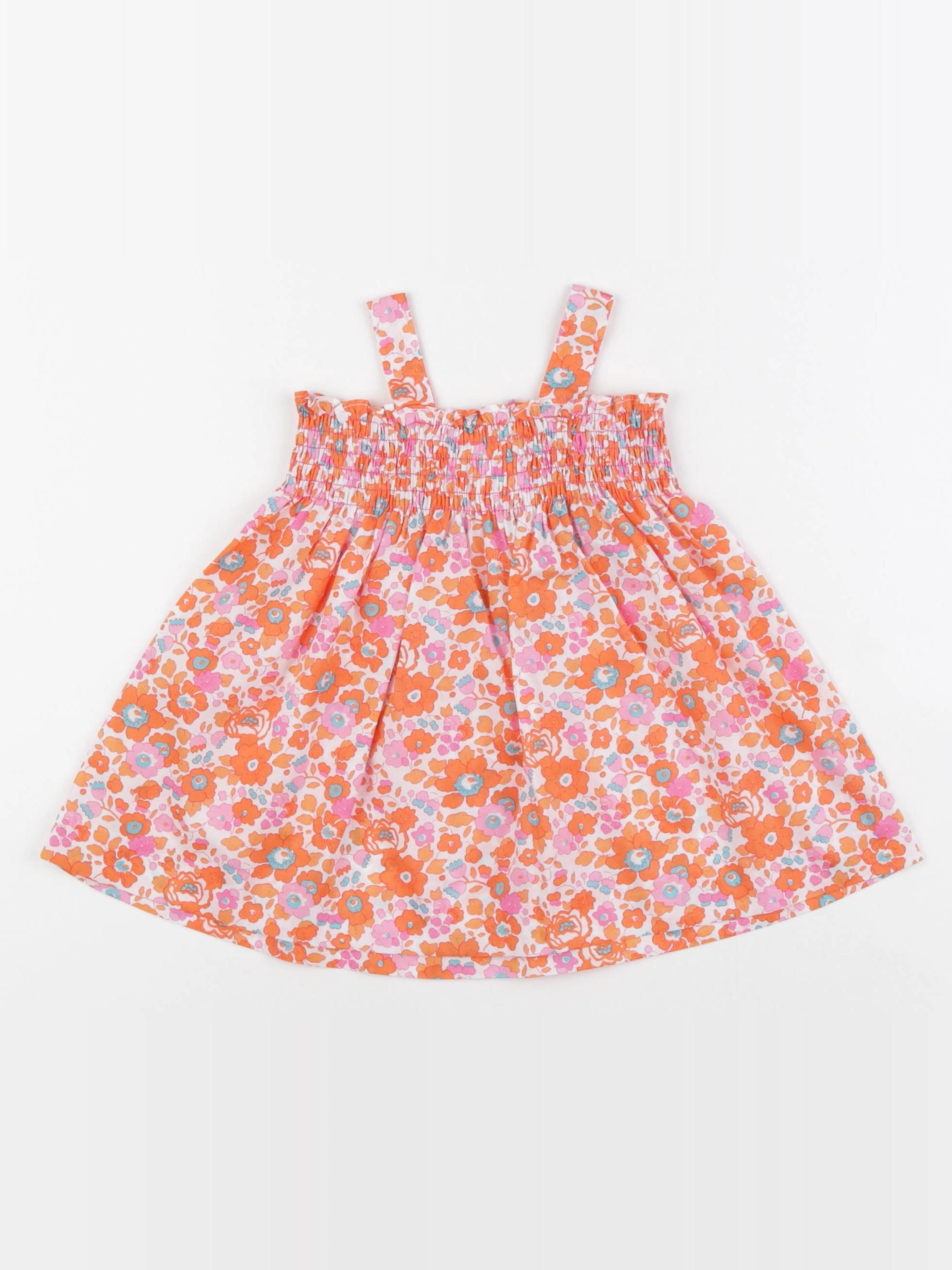 Jacadi - robe liberty orange - 6 mois