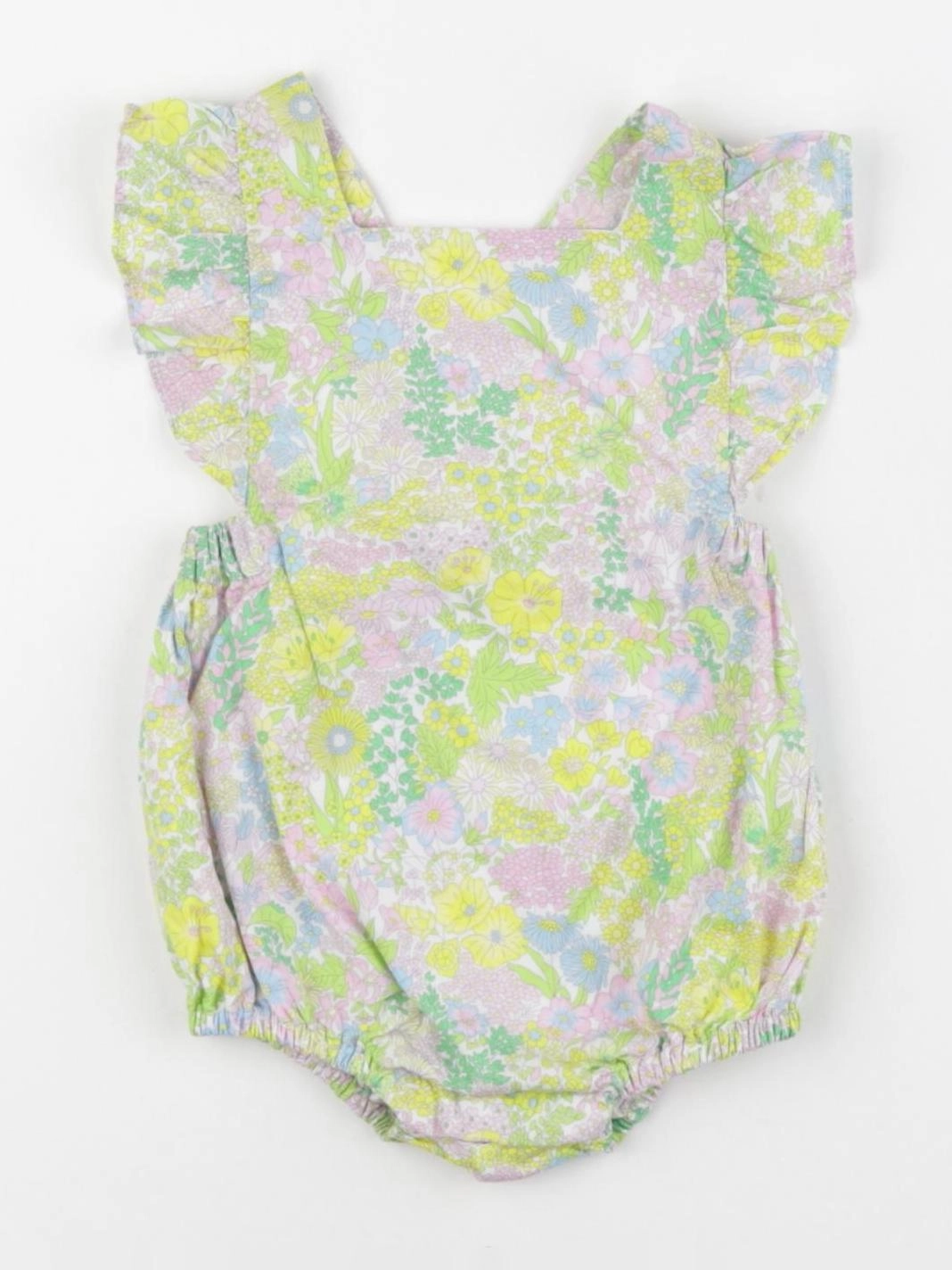 Jacadi - combinaison liberty vert, rose - 3 mois