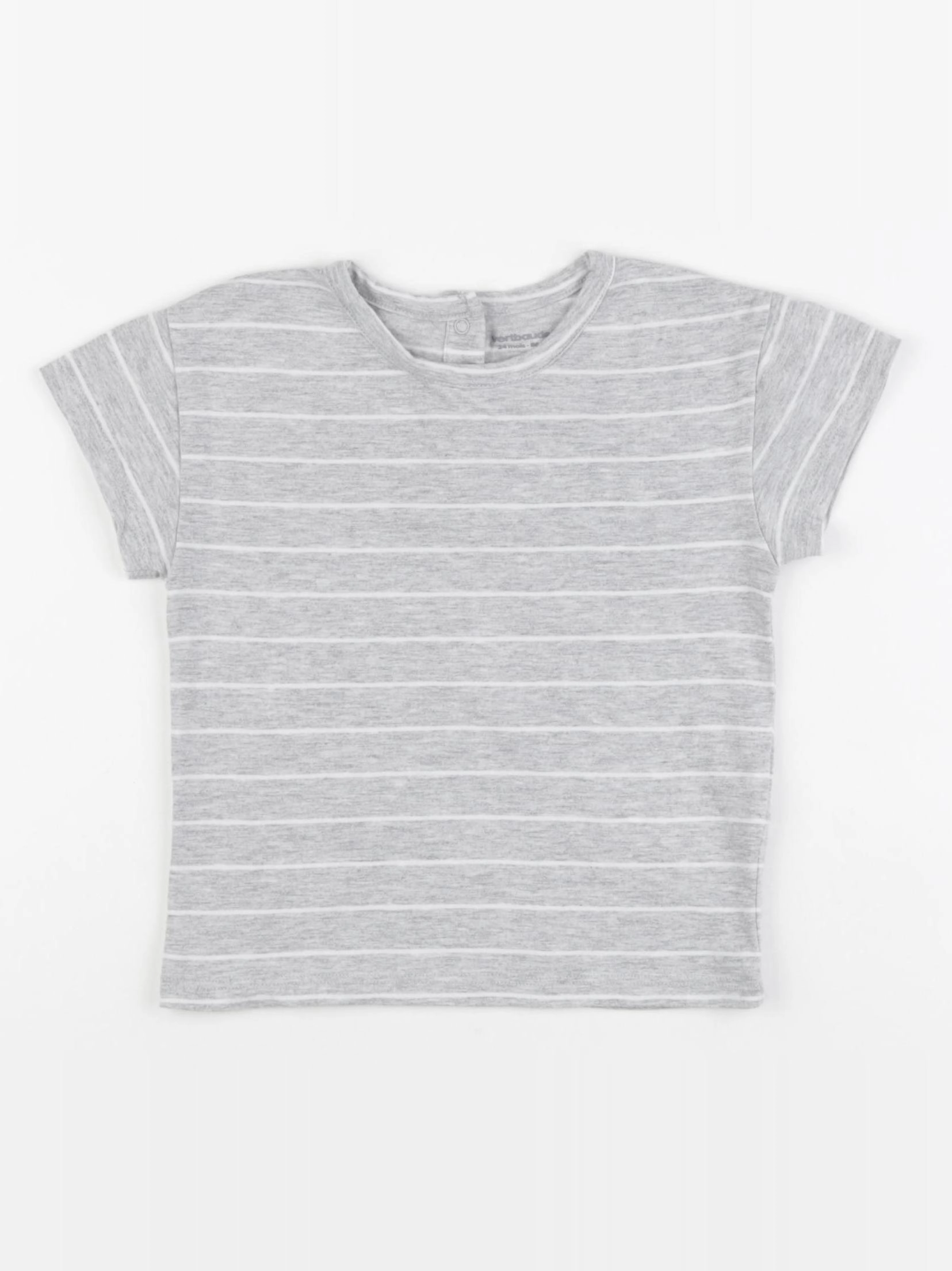 Vertbaudet - tee-shirt gris, blanc - 24 mois