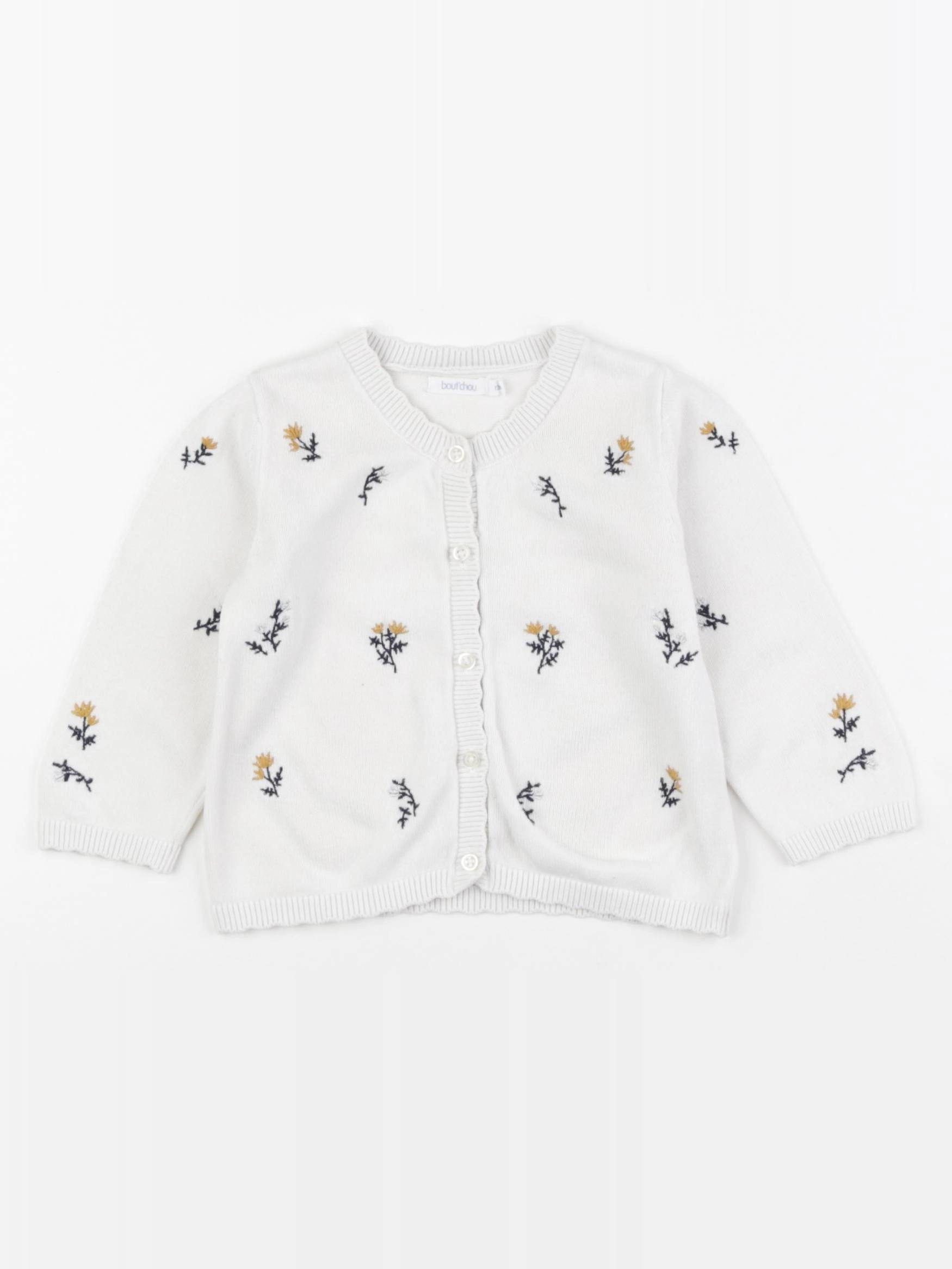 Boutchou - gilet blanc - 12 mois
