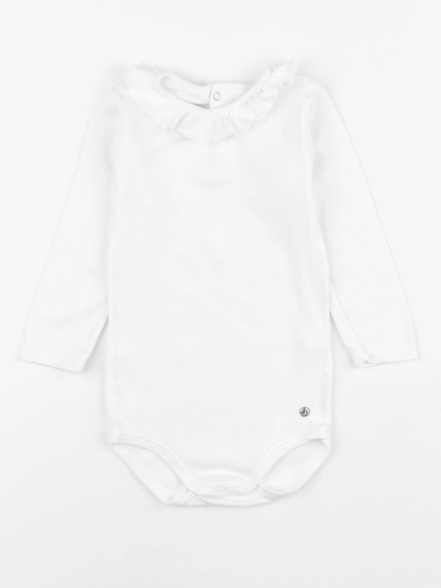 Petit Bateau - body à col blanc - 12 mois