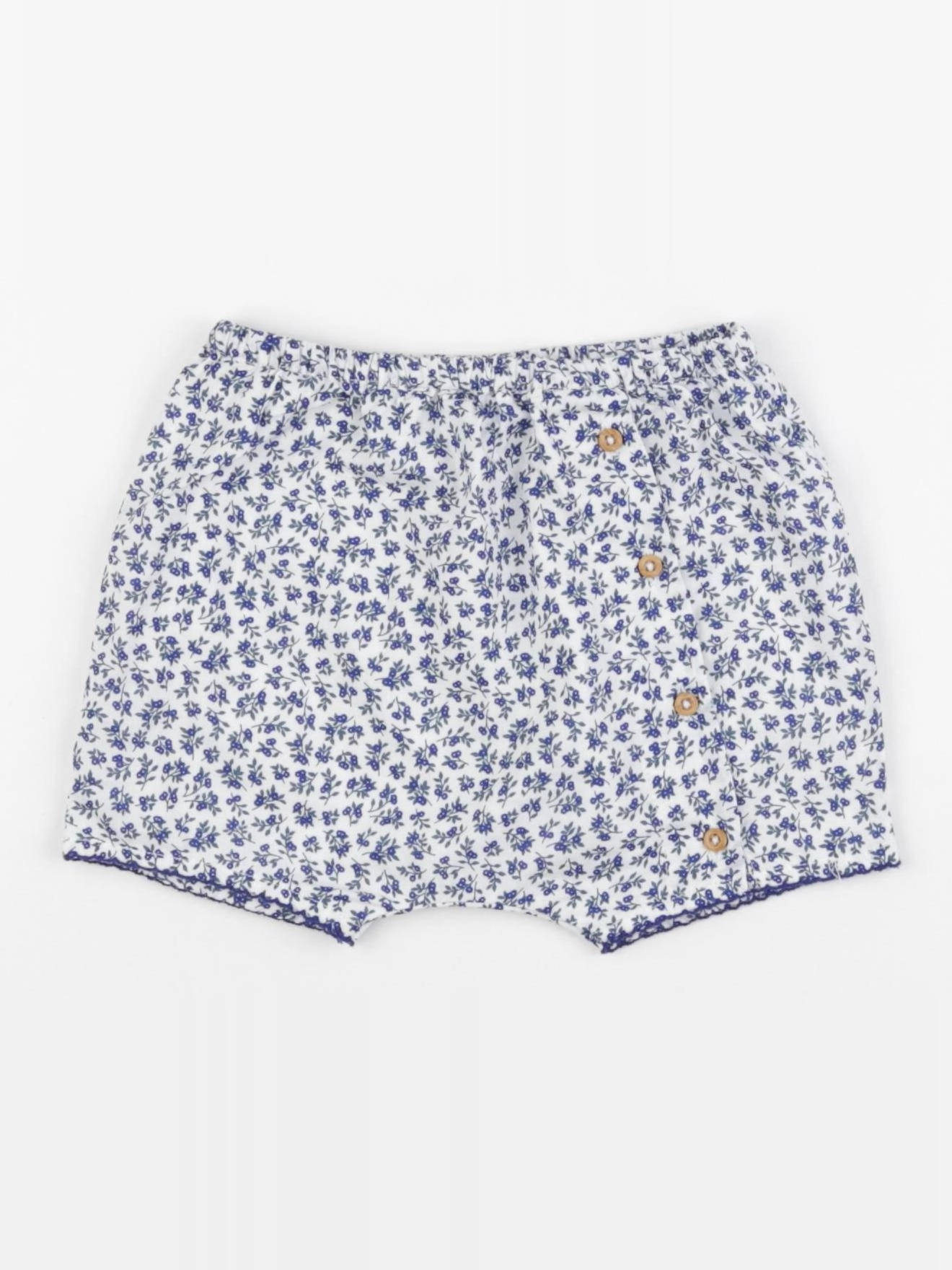 Boutchou - short bleu, blanc - 6 mois