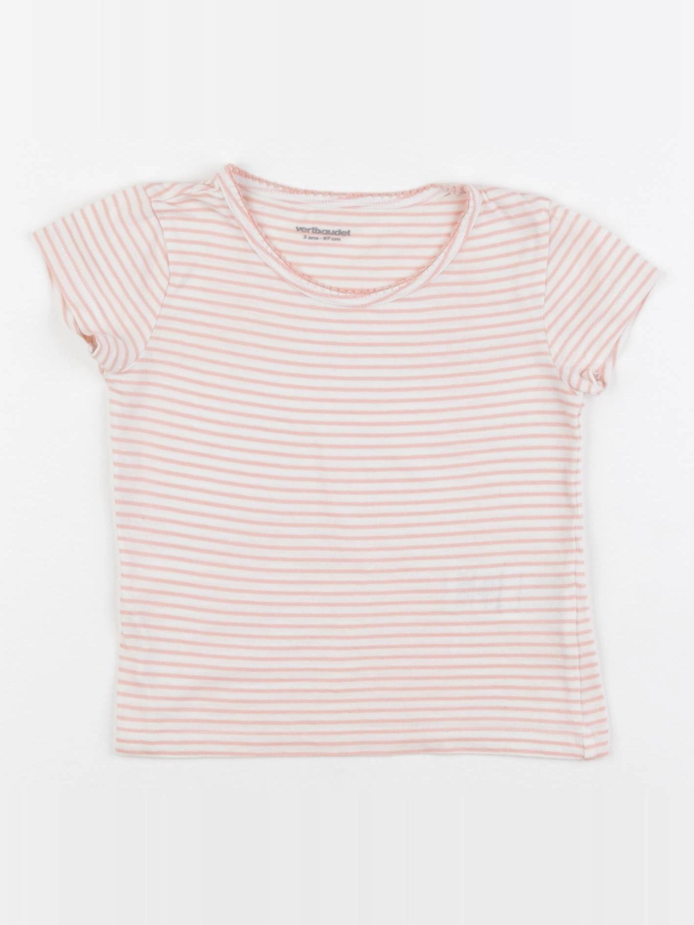 Vertbaudet - maillot de corps rose, blanc - 3 ans