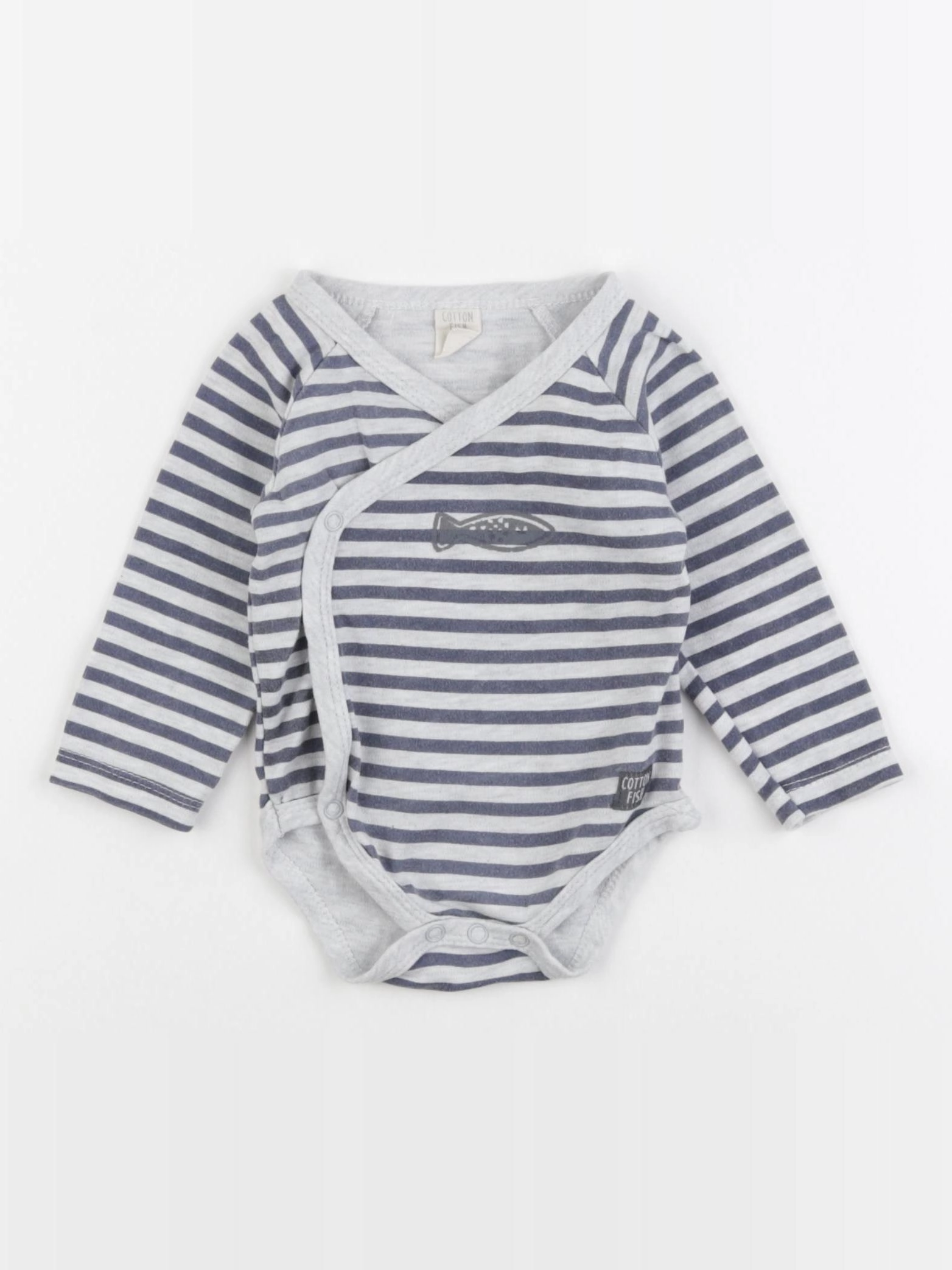 Cotton Fish - body gris, bleu - 6 mois