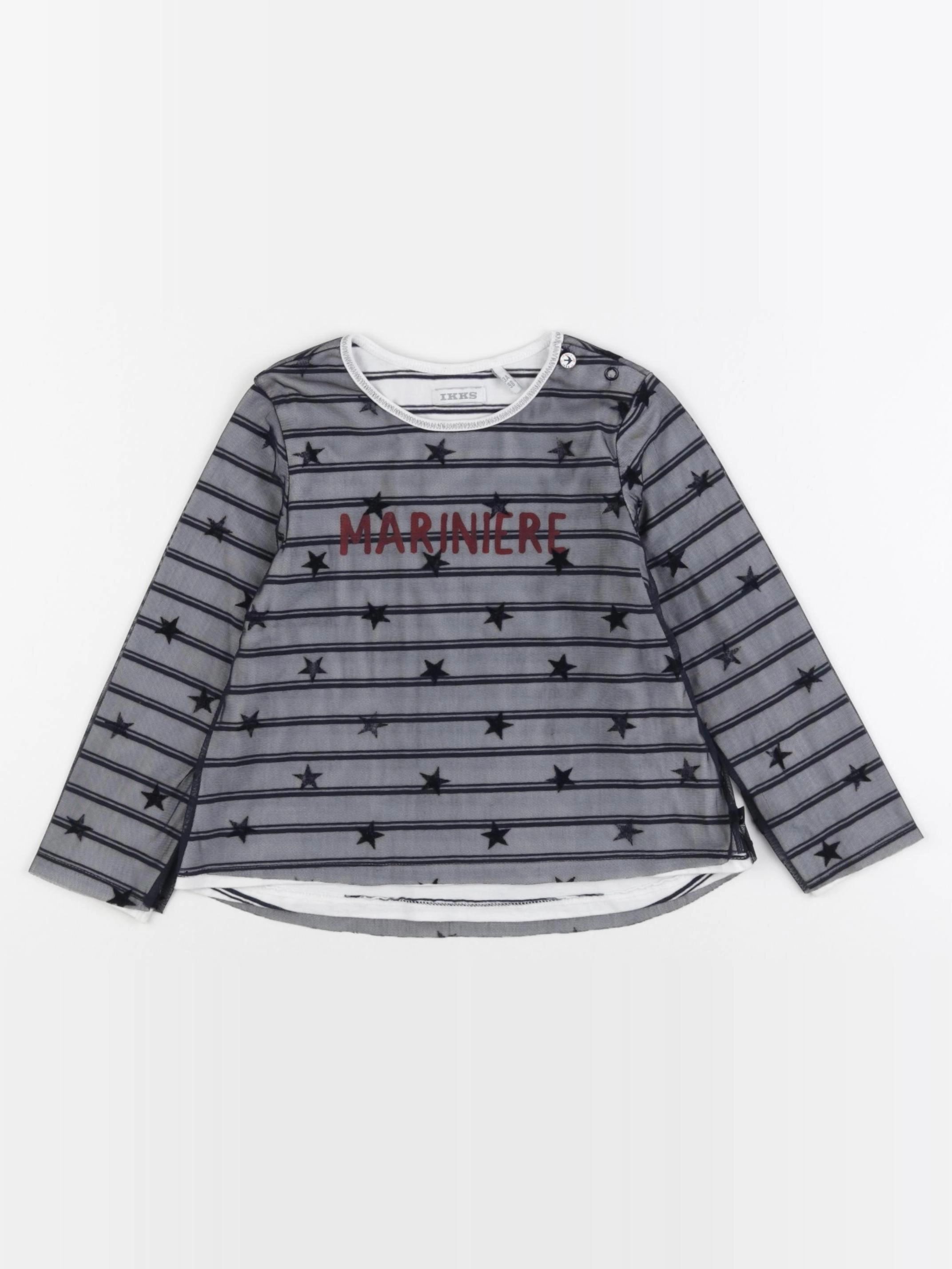 IKKS - tee-shirt blanc, bleu - 3 ans
