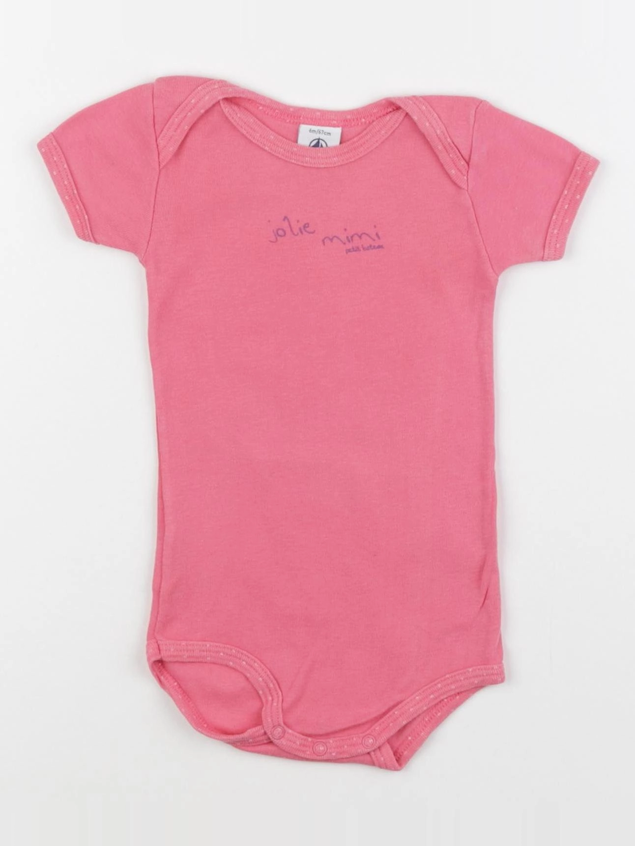 Petit Bateau - body rose - 6 mois