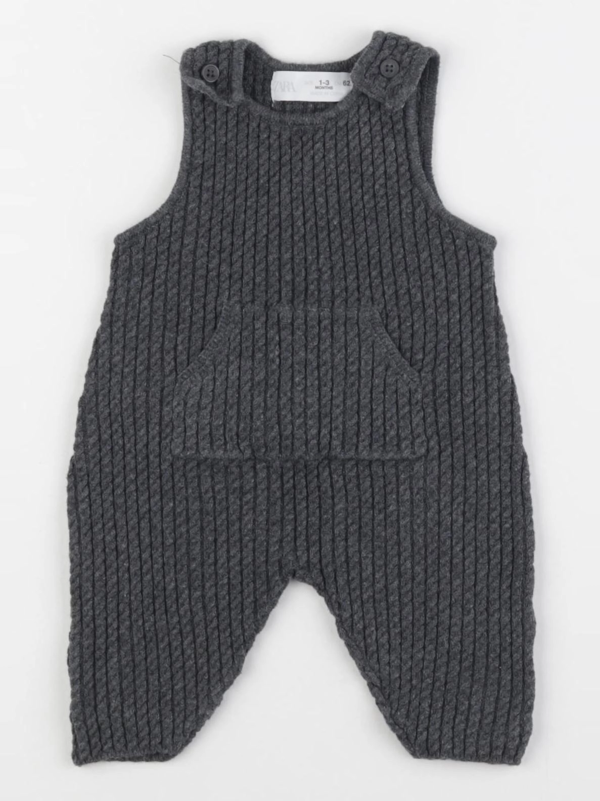 Zara - salopette gris - 1/3 mois