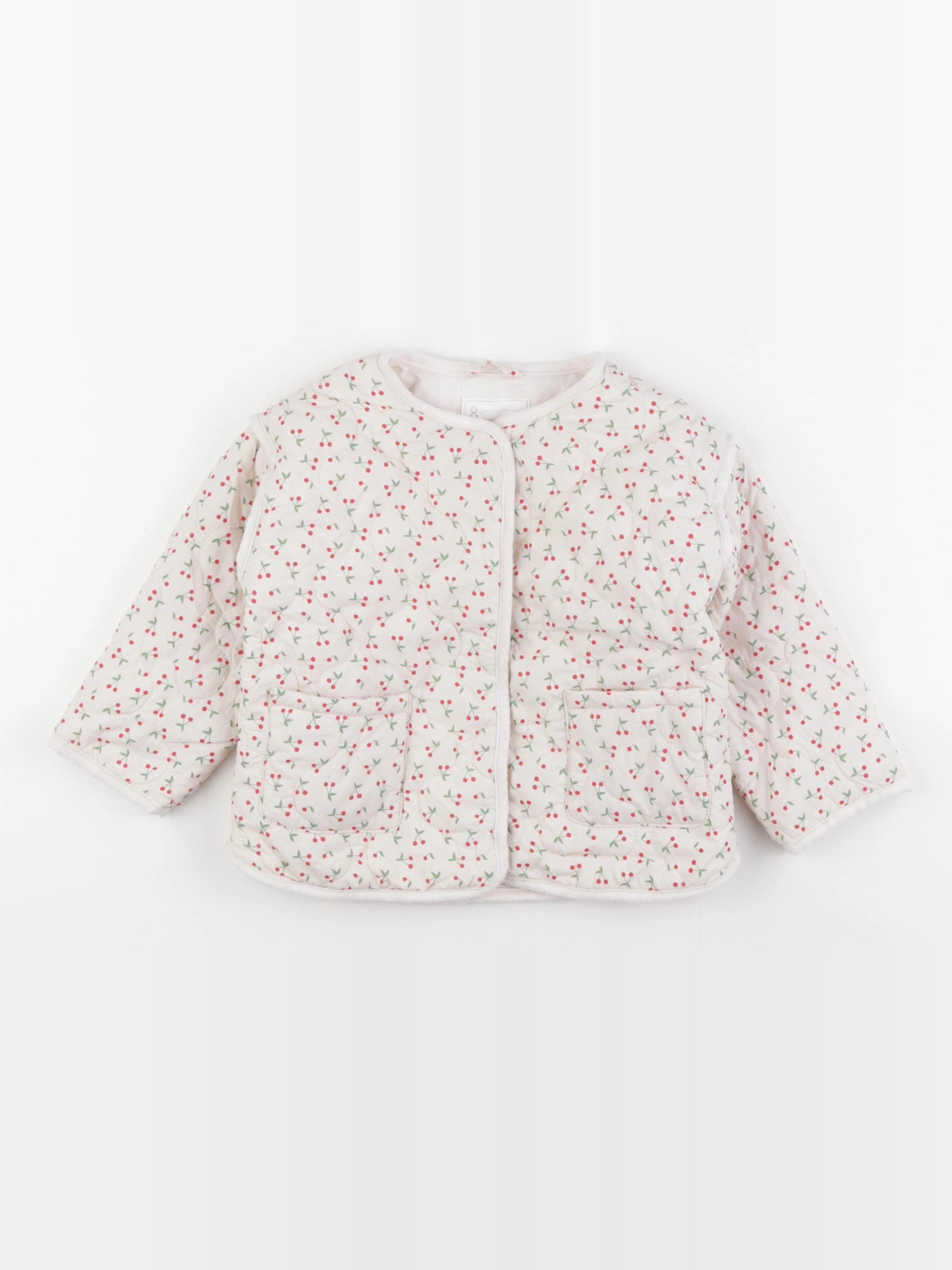 Vertbaudet - veste beige, rouge - 24 mois