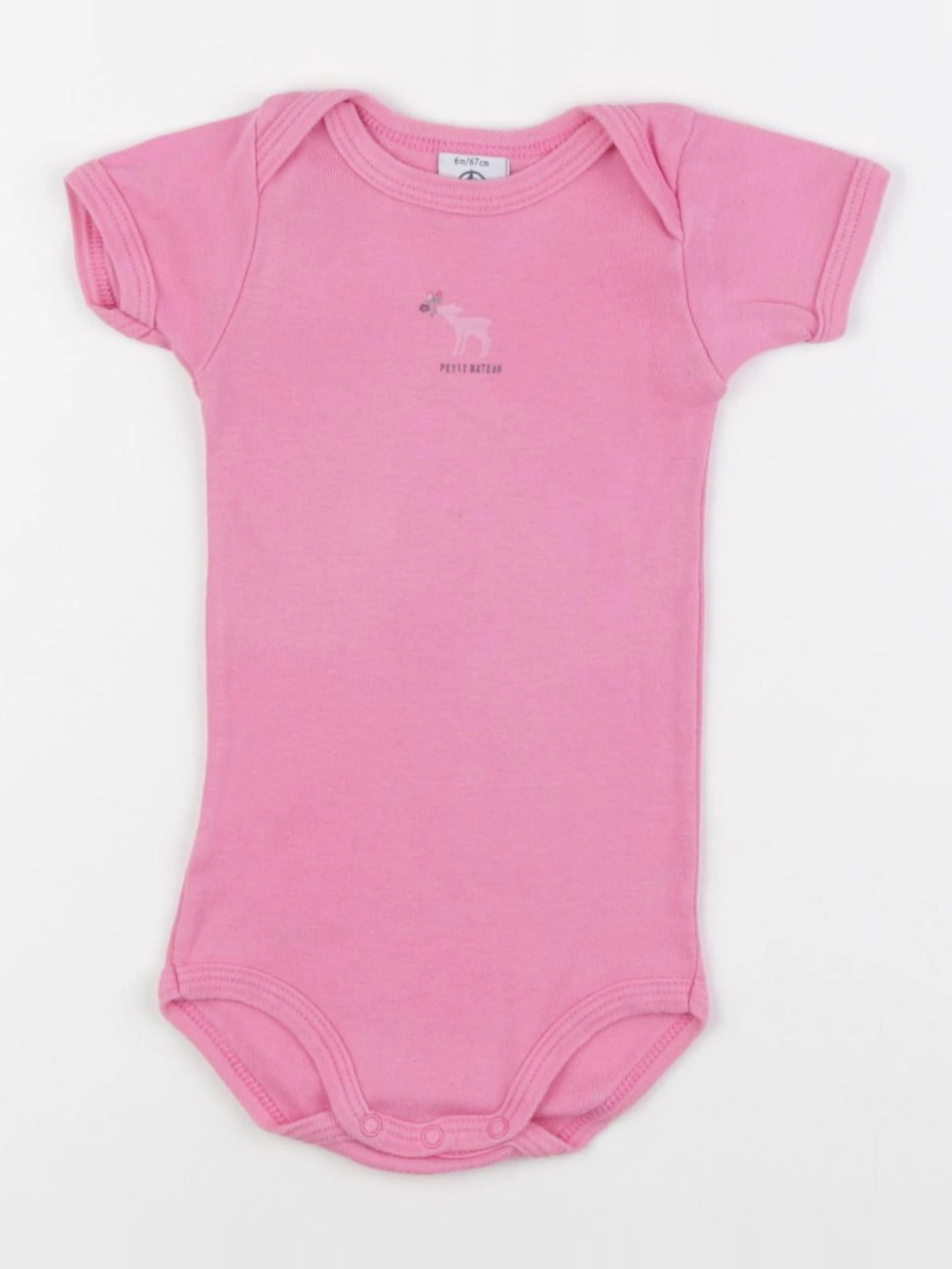 Petit Bateau - body rose - 6 mois