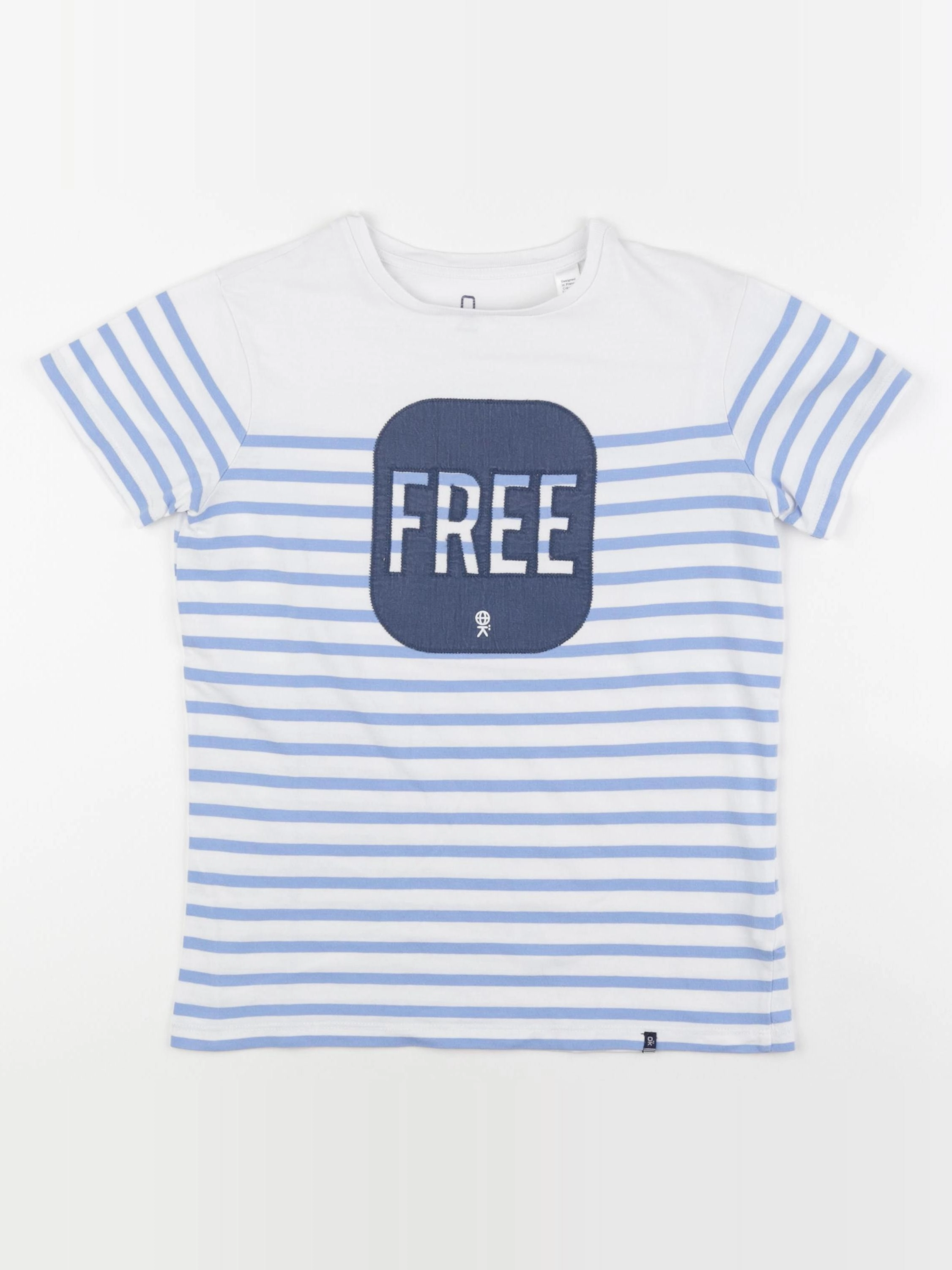 Okaidi - tee-shirt blanc, bleu - 12 ans