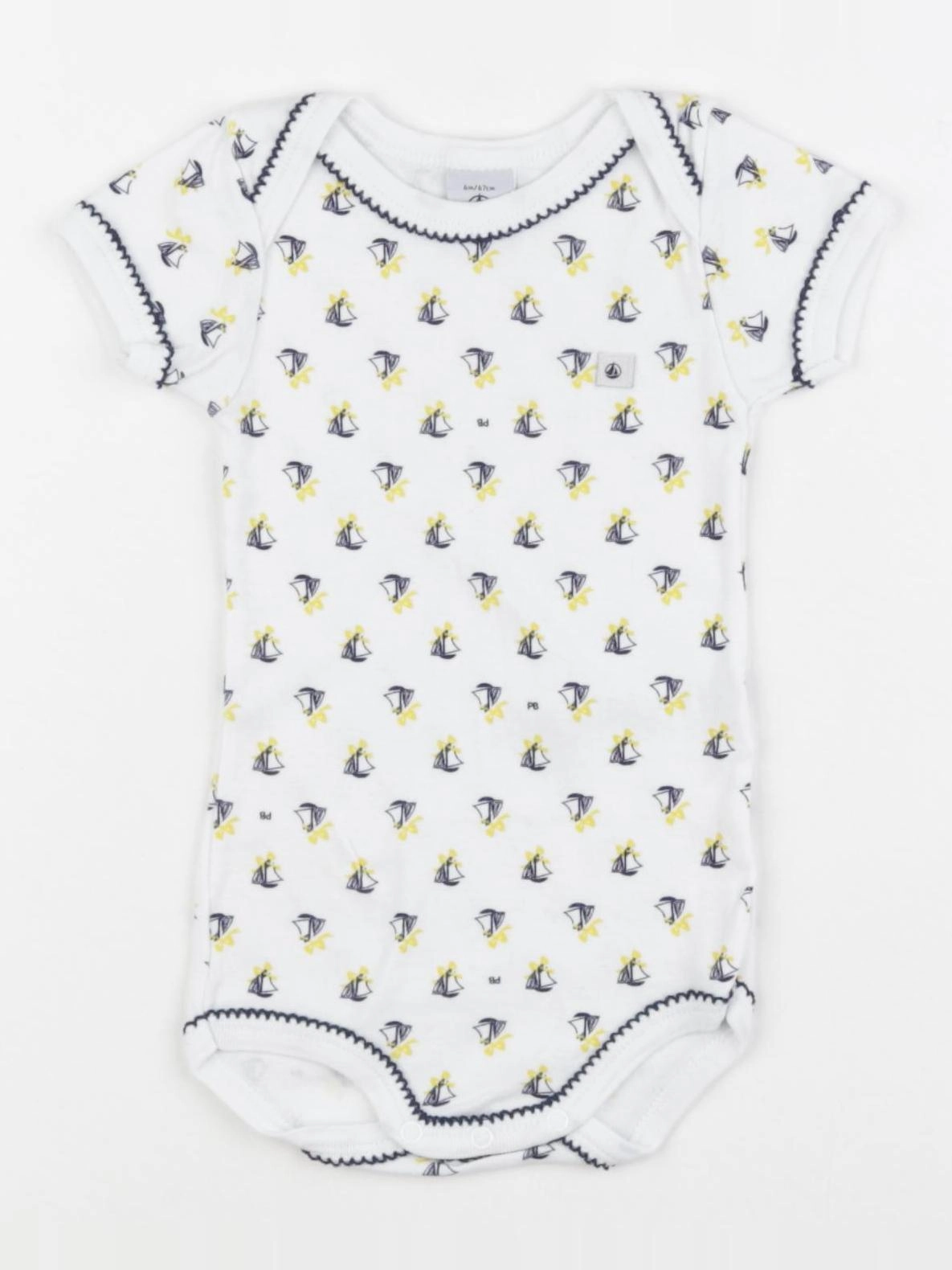 Petit Bateau - body blanc - 6 mois