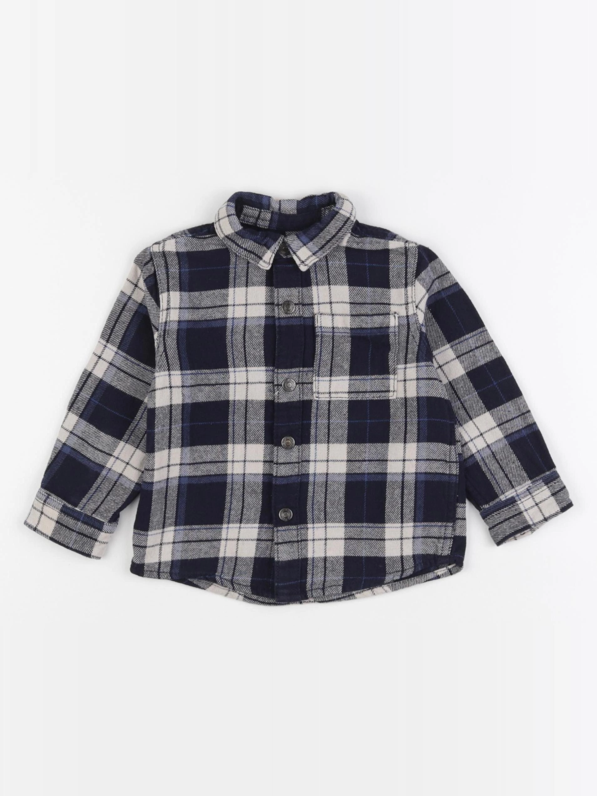 Vertbaudet - chemise bleu, beige - 2 ans