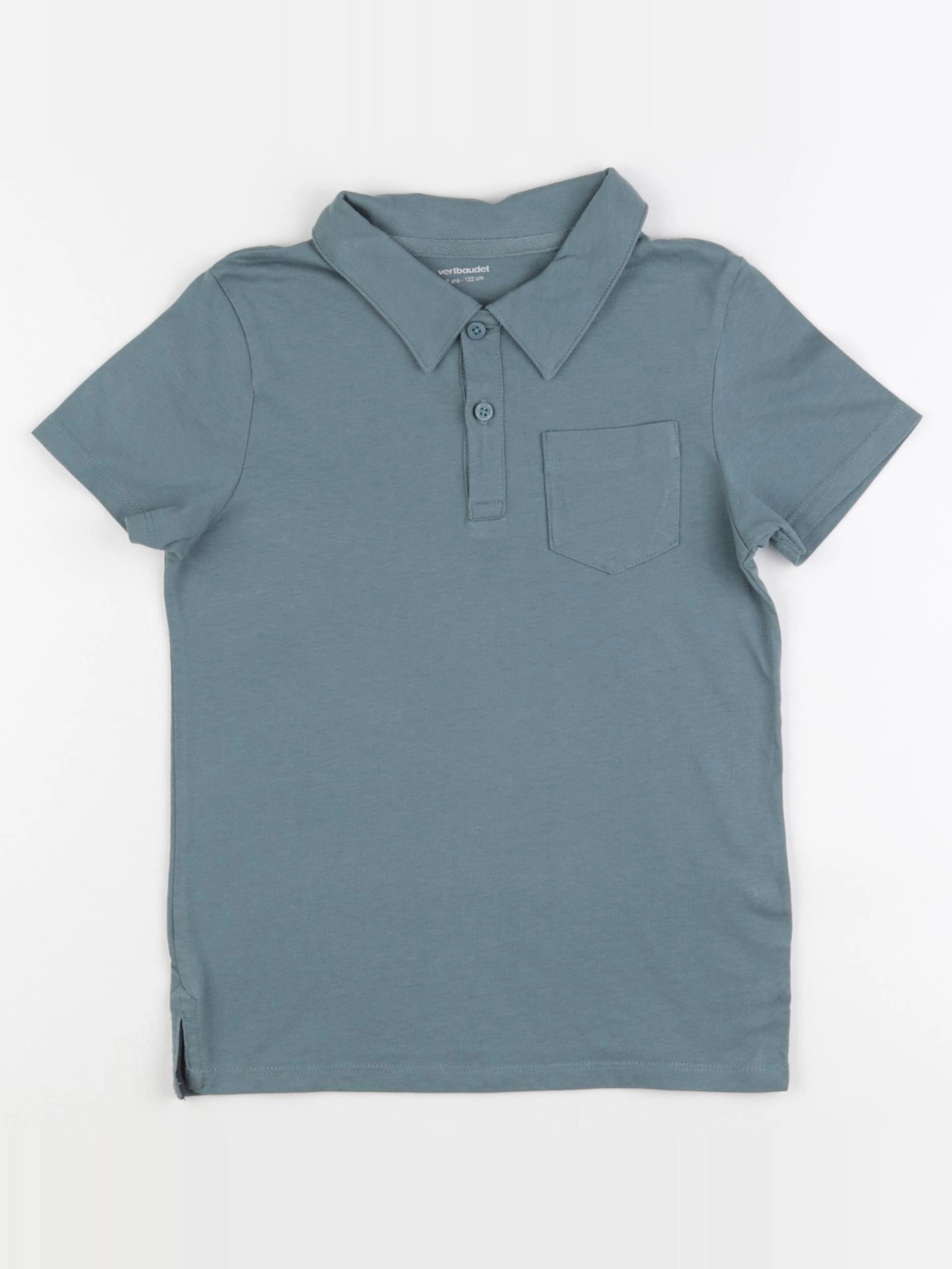 Vertbaudet - polo vert - 7 ans
