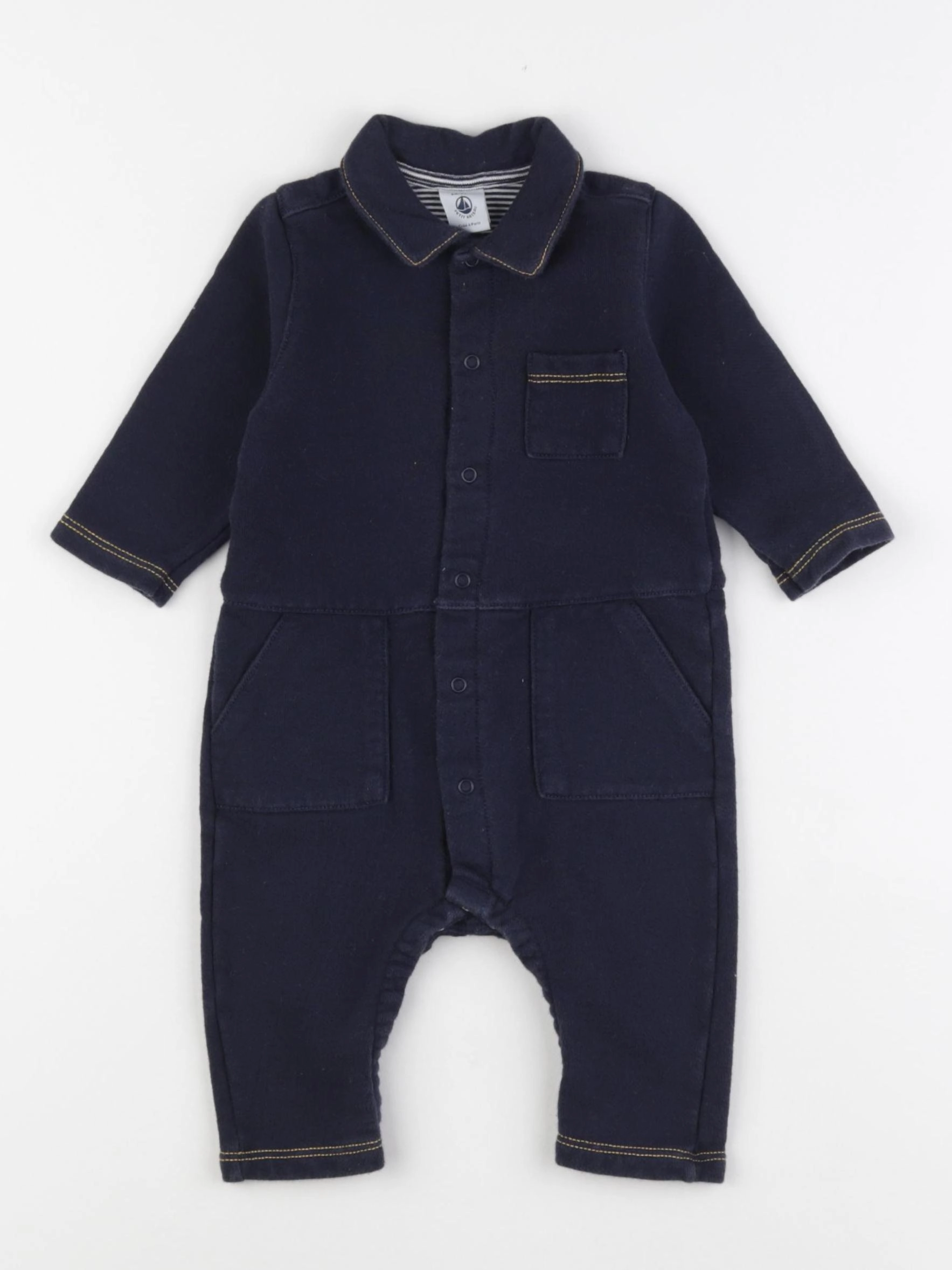 Petit Bateau - combinaison bleu - 6 mois