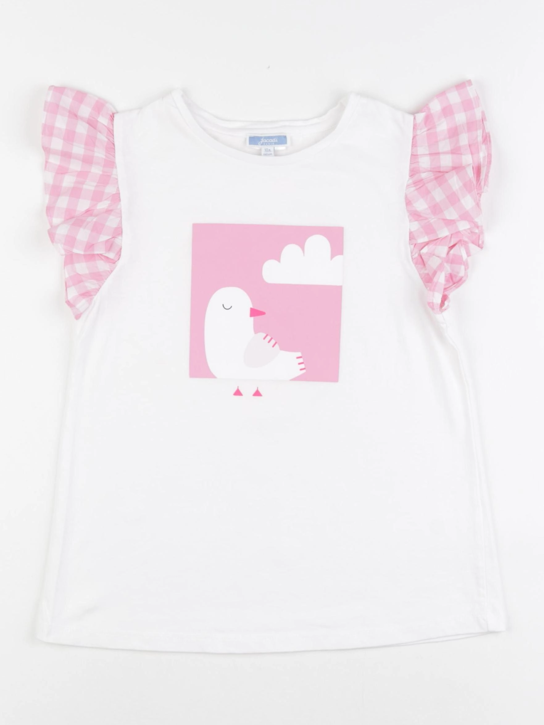 Jacadi - tee-shirt blanc, rose - 10 ans