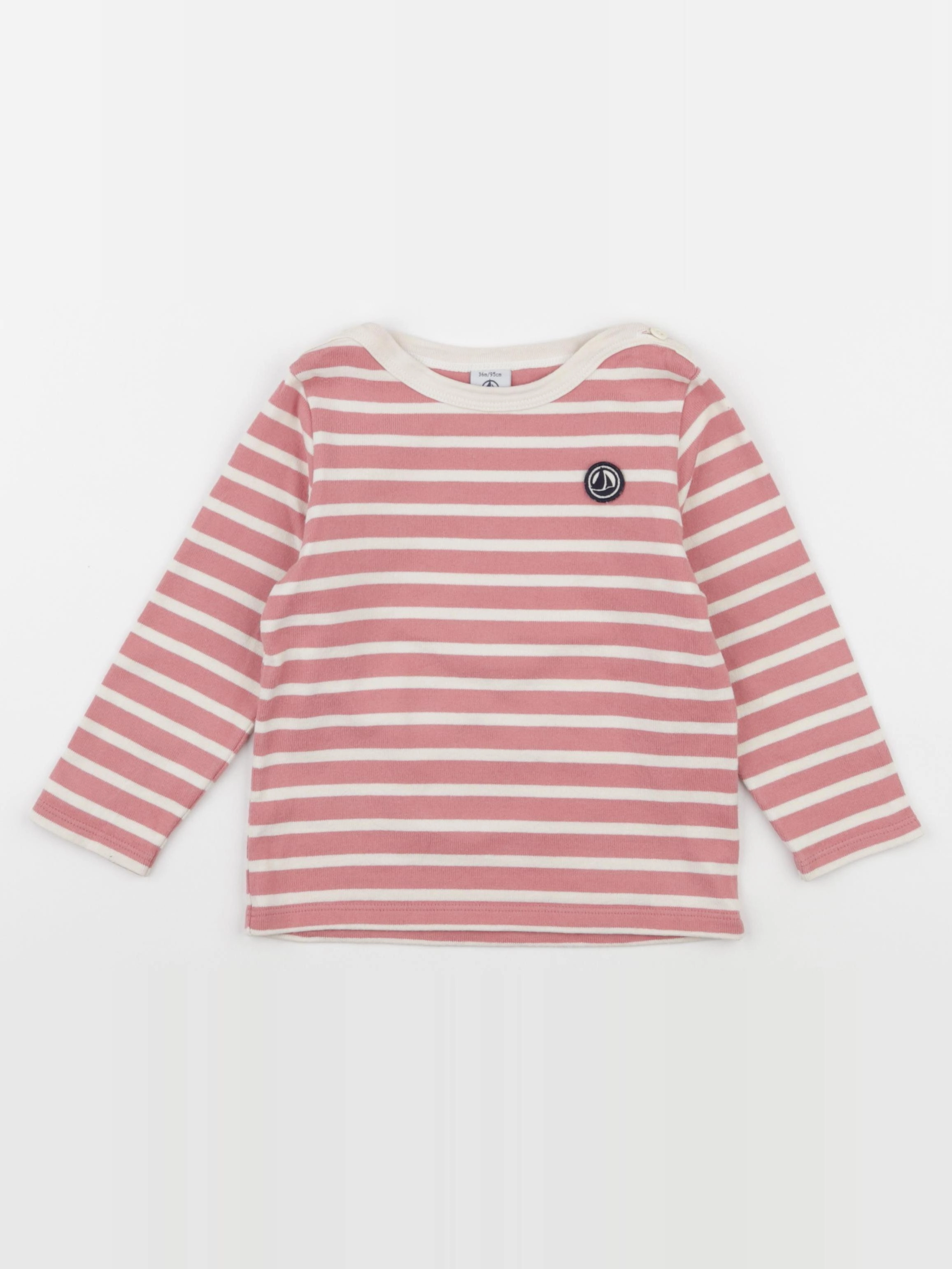 Petit Bateau - tee-shirt rose, beige - 36 mois
