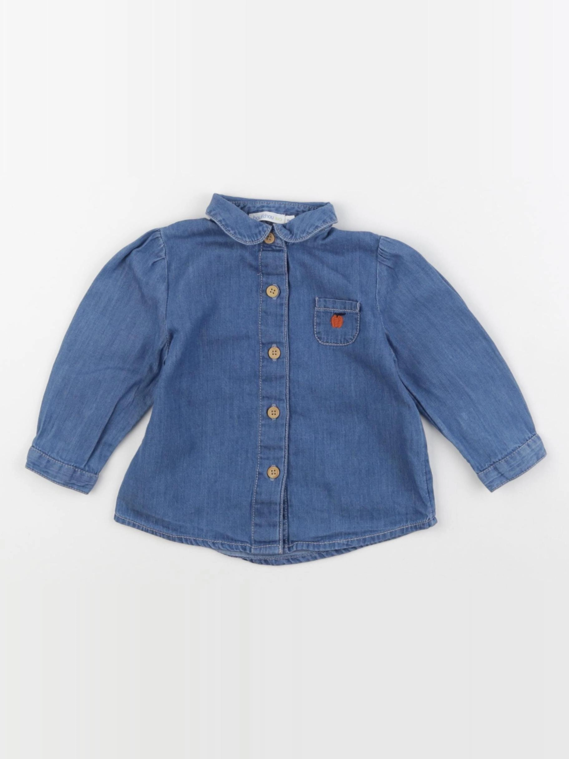 Boutchou - chemise bleu - 9 mois