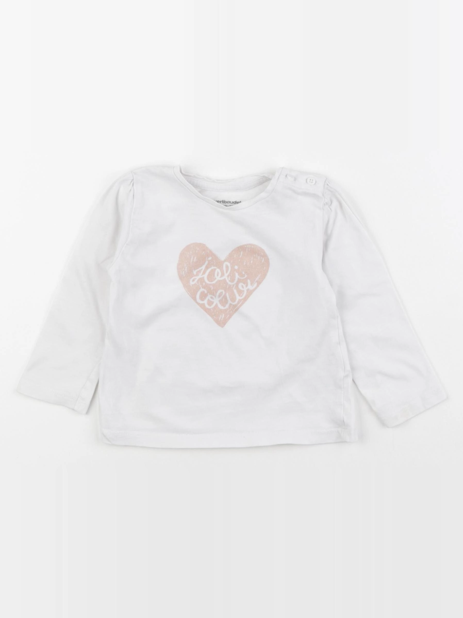 Vertbaudet - tee-shirt blanc - 12 mois