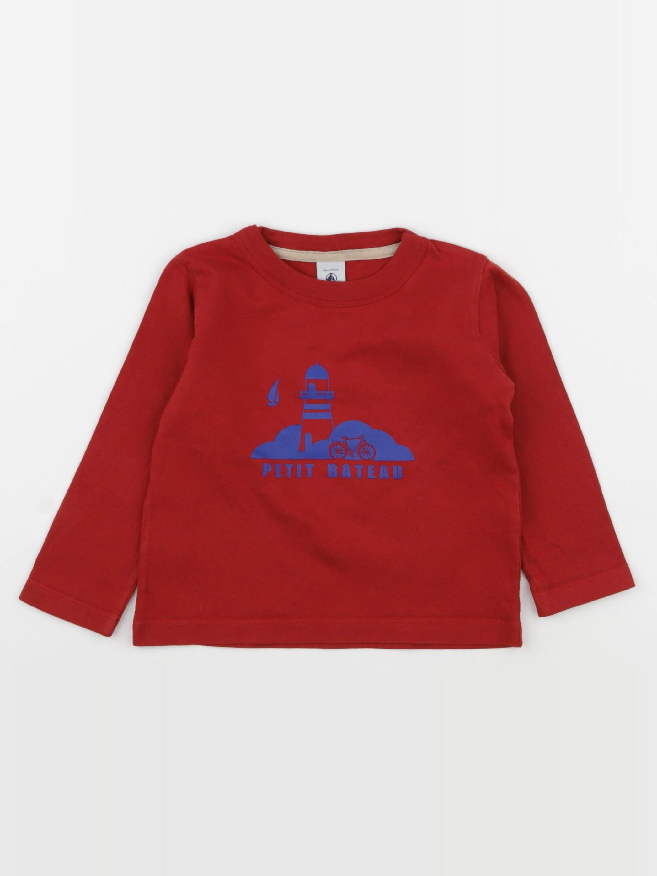 Petit Bateau - tee-shirt rouge - 3 ans
