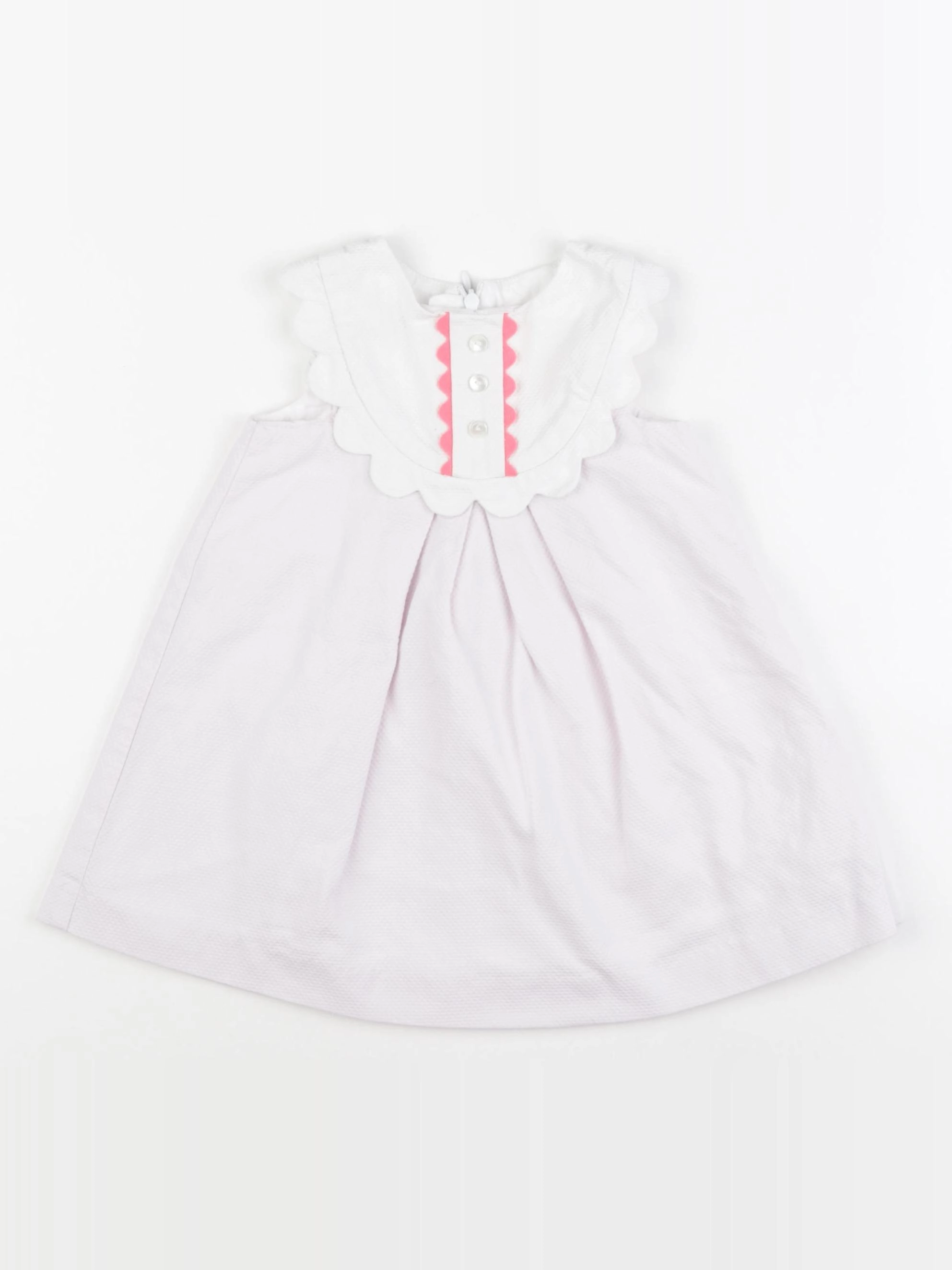 Jacadi - robe blanc, rose - 24 mois